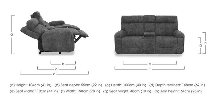 Cinemax Fabric 2 Seater Media Console Power Recliner Sofa with Power Headrests in  on Furniture Village
