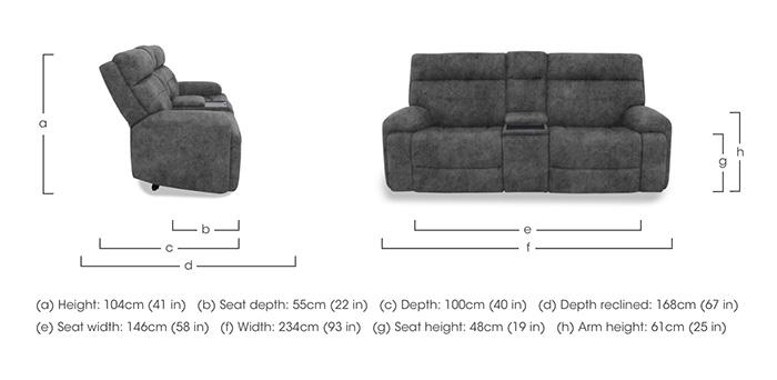 Cinemax Fabric 3 Seater Media Console Power Recliner Sofa with Power Headrests in  on Furniture Village