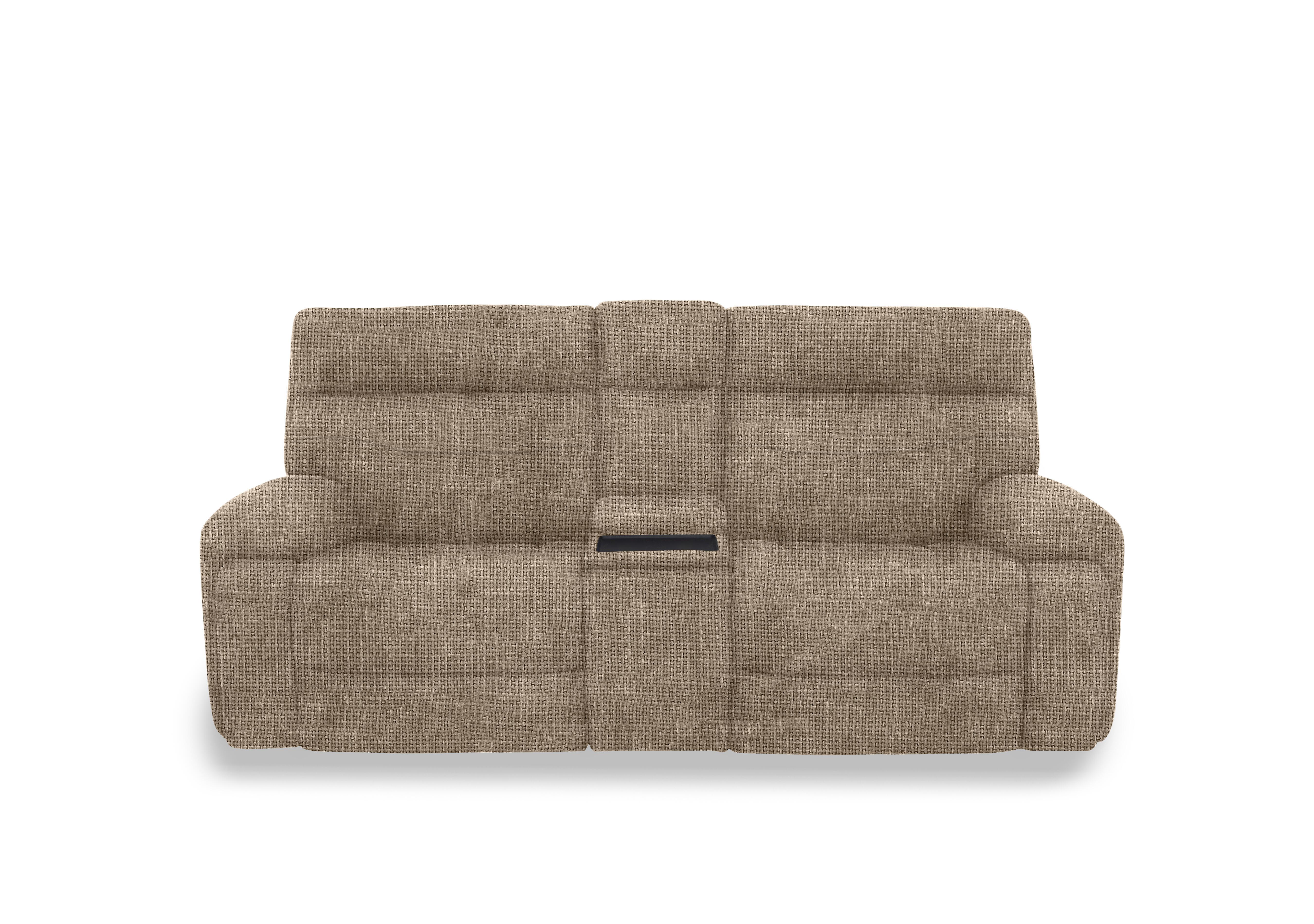 Cinemax Fabric 3 Seater Media Console Power Recliner Sofa with Power Headrests in Cocoa We-0103 on Furniture Village