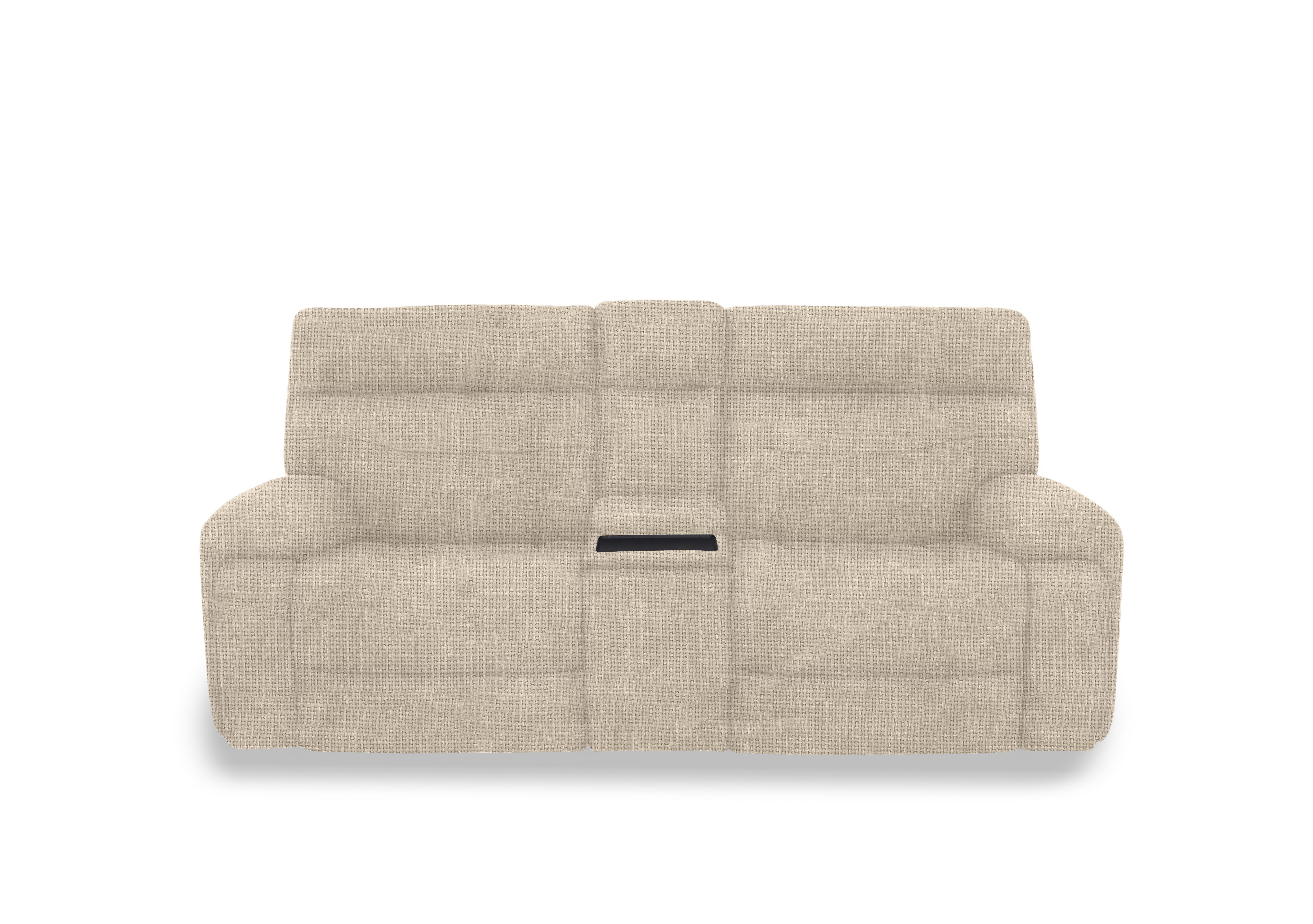 Cinemax Fabric 3 Seater Media Console Power Recliner Sofa with Power Headrests in Oatmeal We-0101 on Furniture Village
