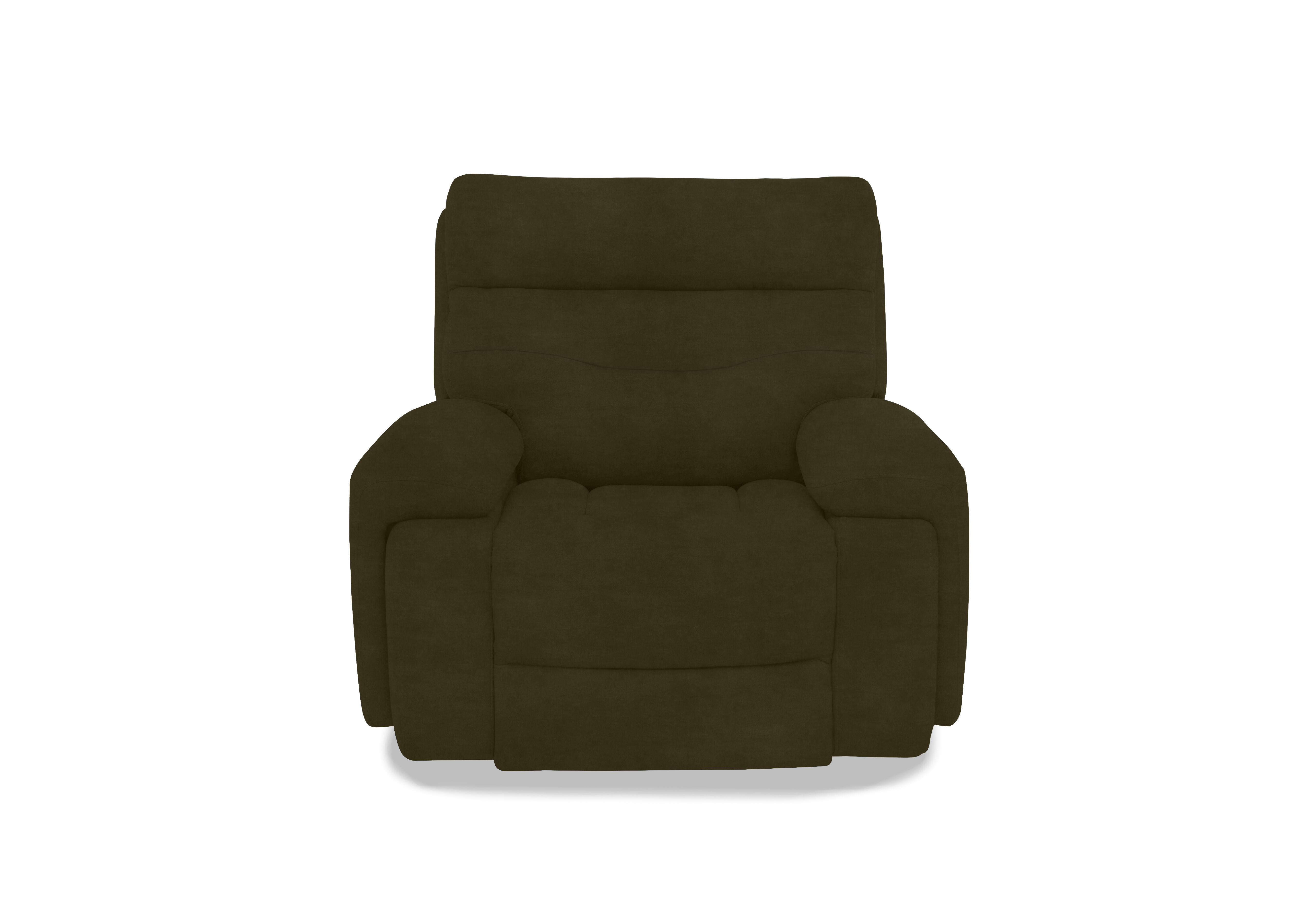 Cinemax Fabric Media Arm Power Recliner Chair with Power Headrest in Bianca Olive Bc-0101 on Furniture Village