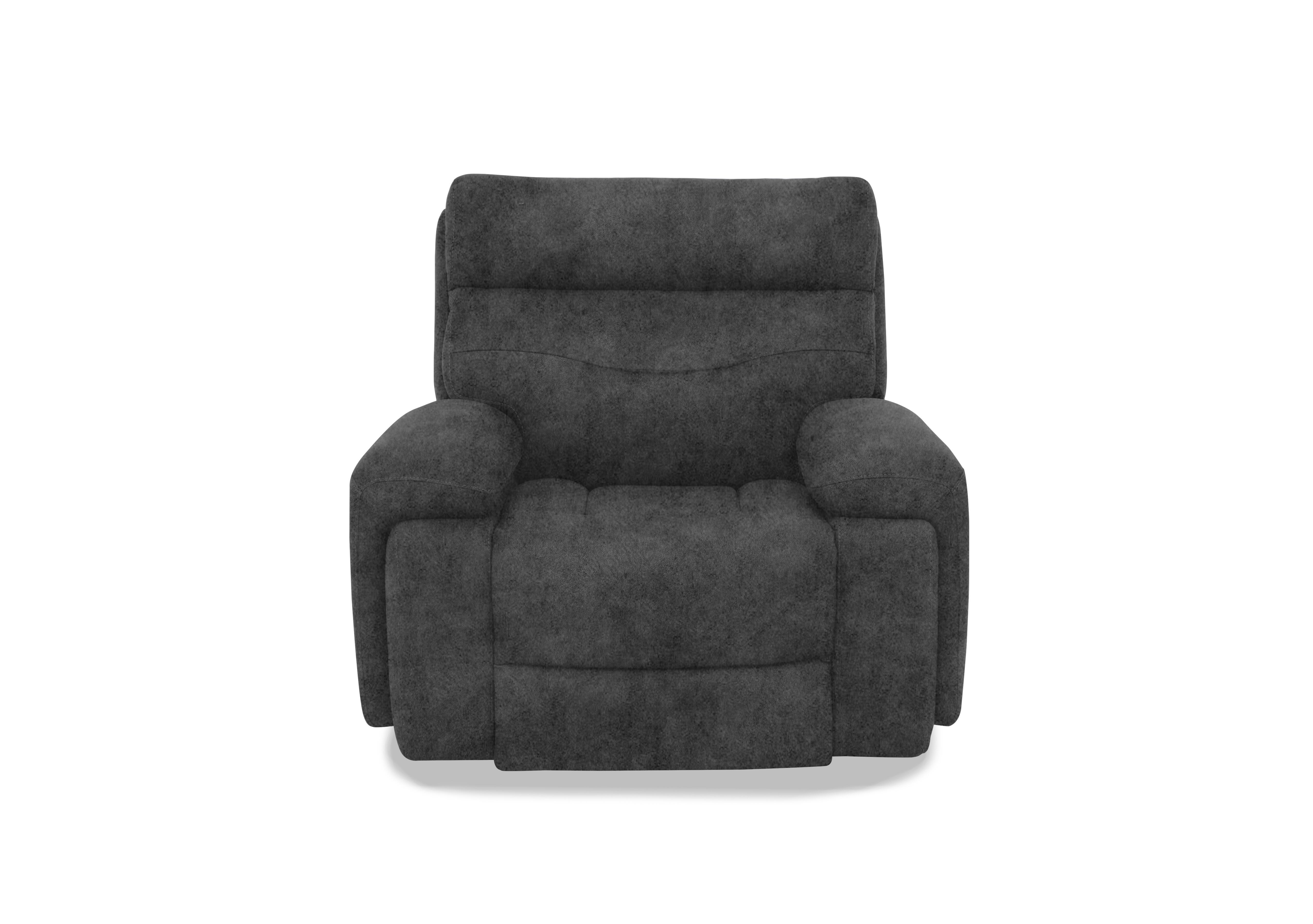 Cinemax Fabric Media Arm Power Recliner Chair with Power Headrest in Marble Dark Grey Be-0101 on Furniture Village