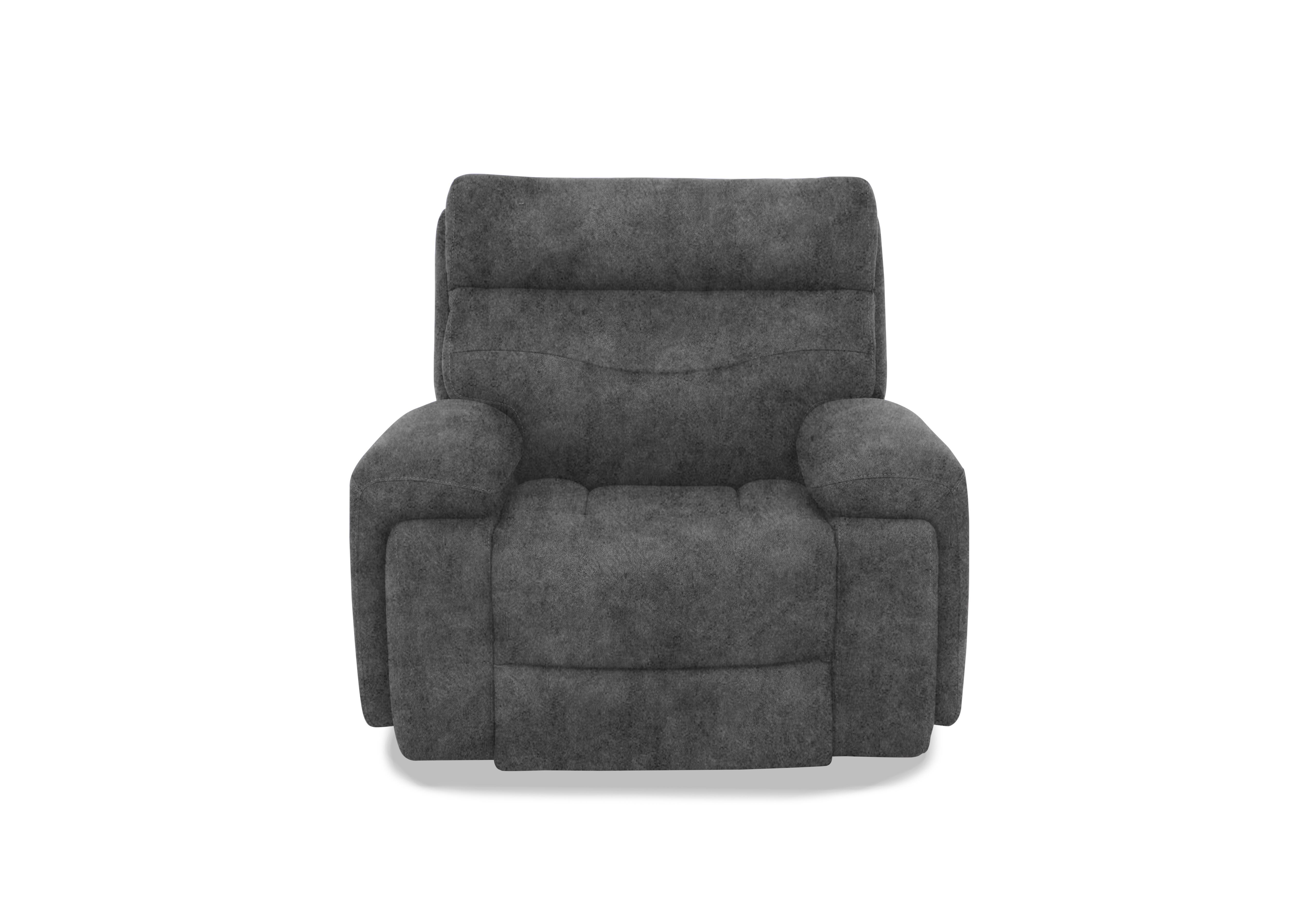 Cinemax Fabric Media Arm Power Recliner Chair with Power Headrest in Marque Seal Grey Mq-0106 on Furniture Village