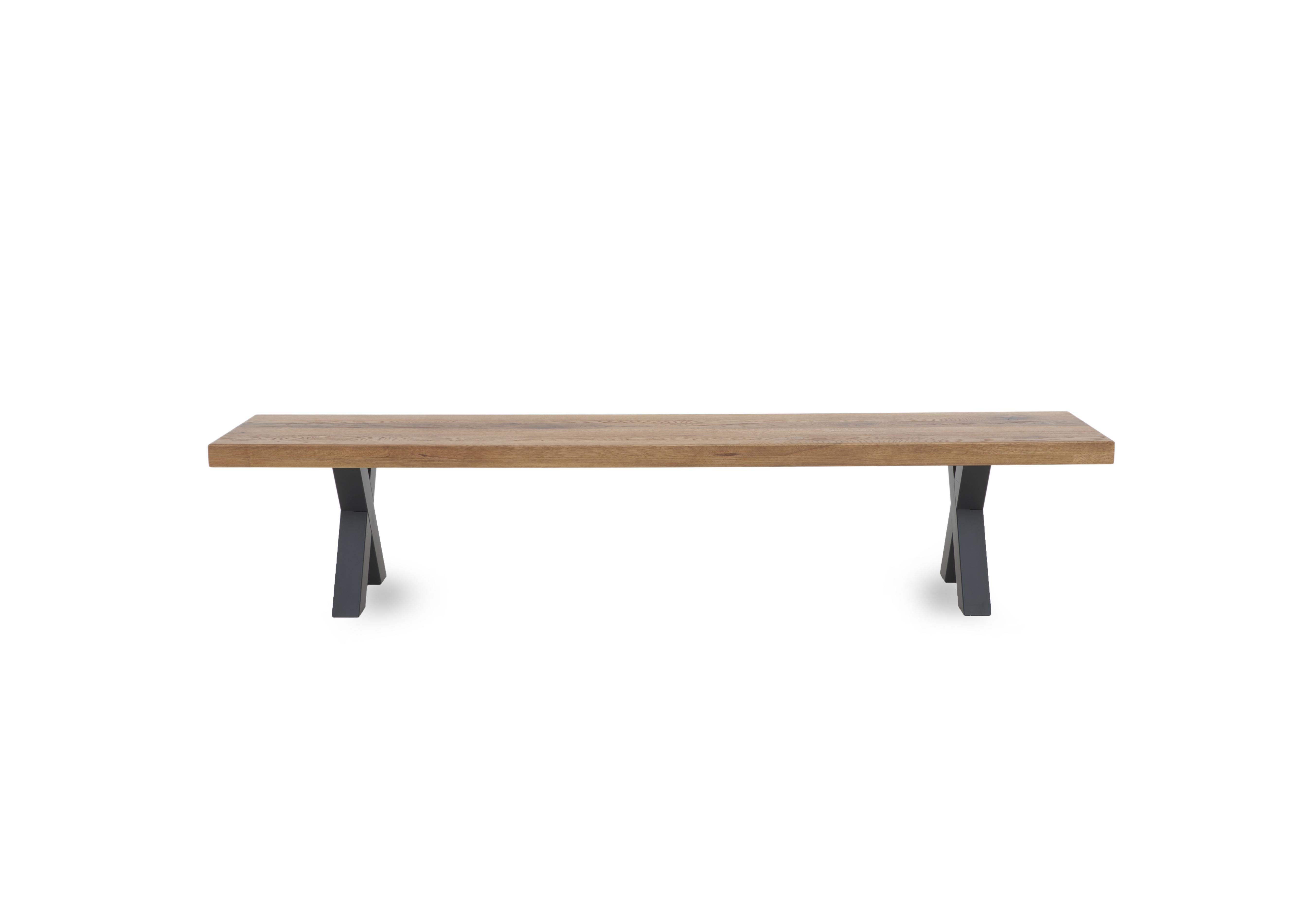 Njord Dining Bench with Metal X Shaped Legs in 6 Old Bassano on Furniture Village
