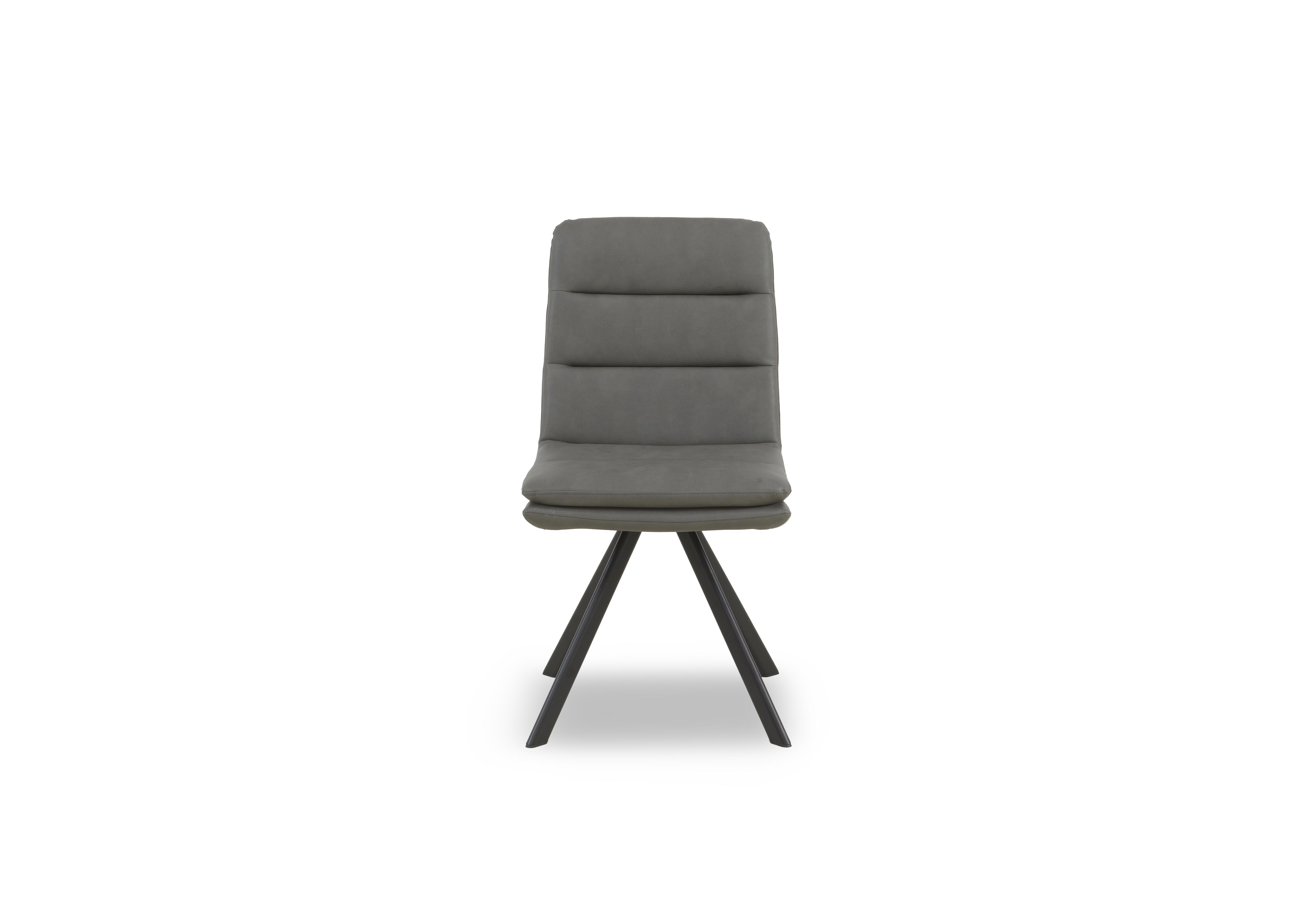 Njord Faux Leather Swivel Dining Chair in Grey on Furniture Village