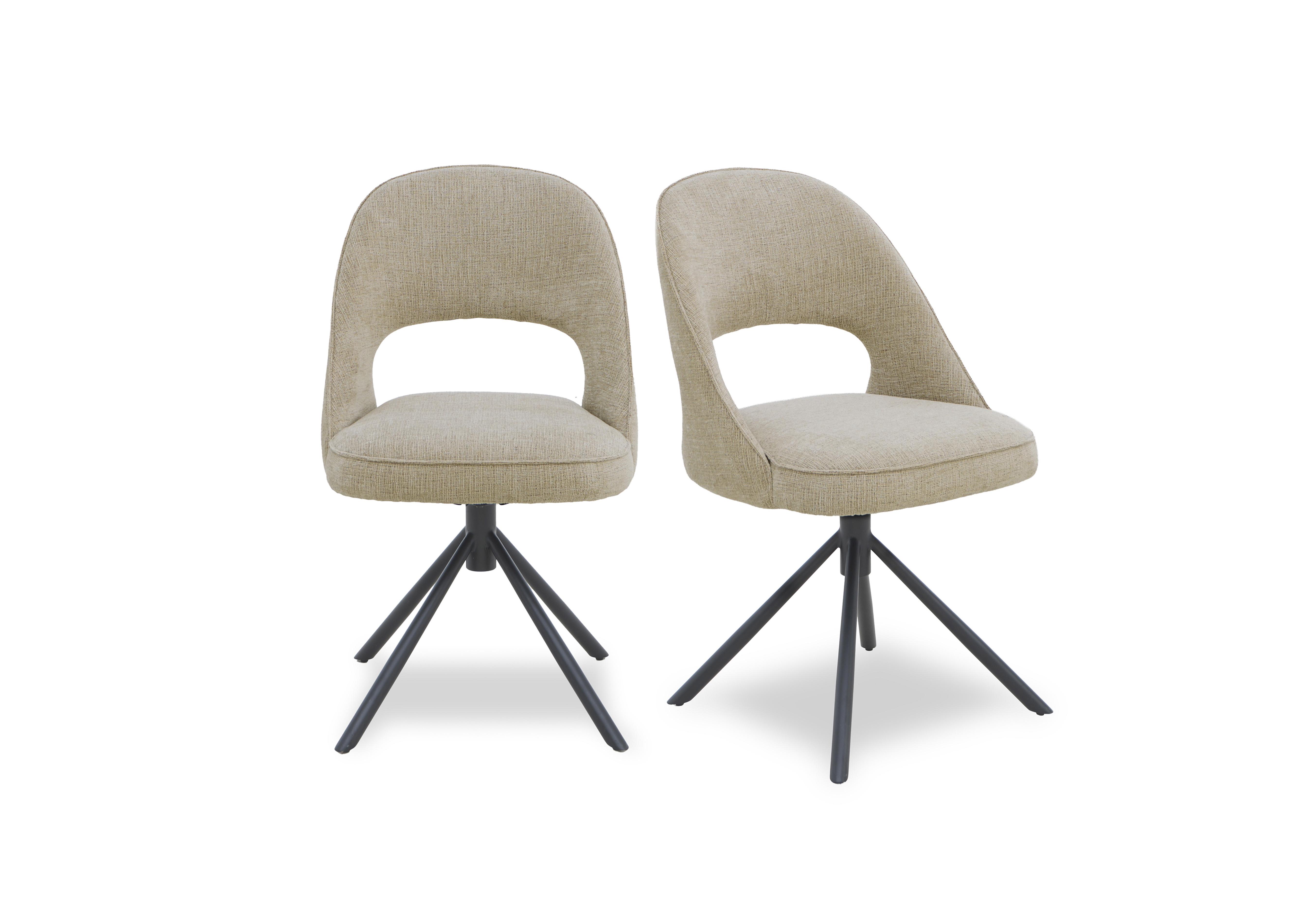 Tiber Pair of Swivel Dining Chairs in Alabaster on Furniture Village