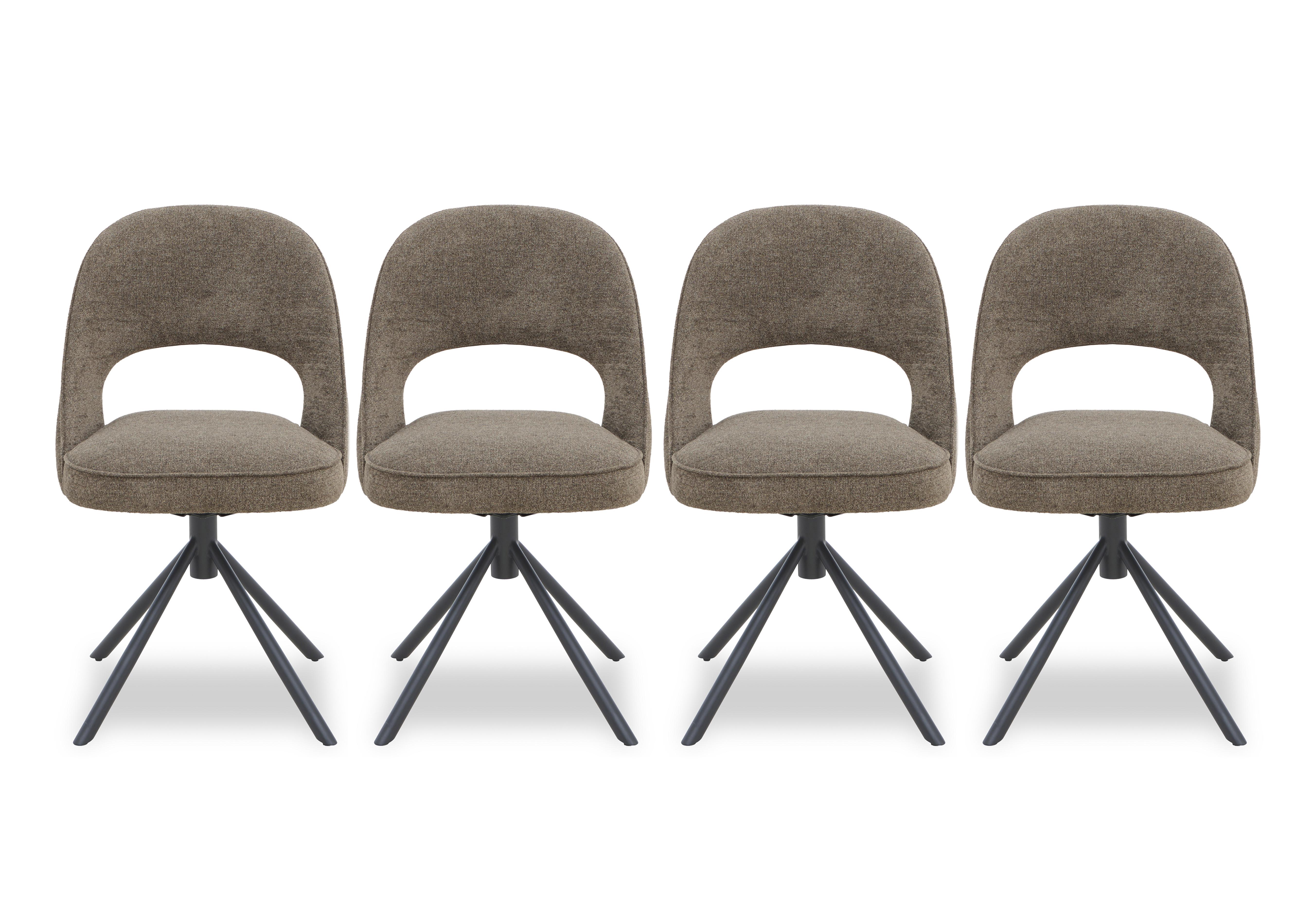 Tiber Set of 4 Swivel Dining Chairs in Truffle on Furniture Village
