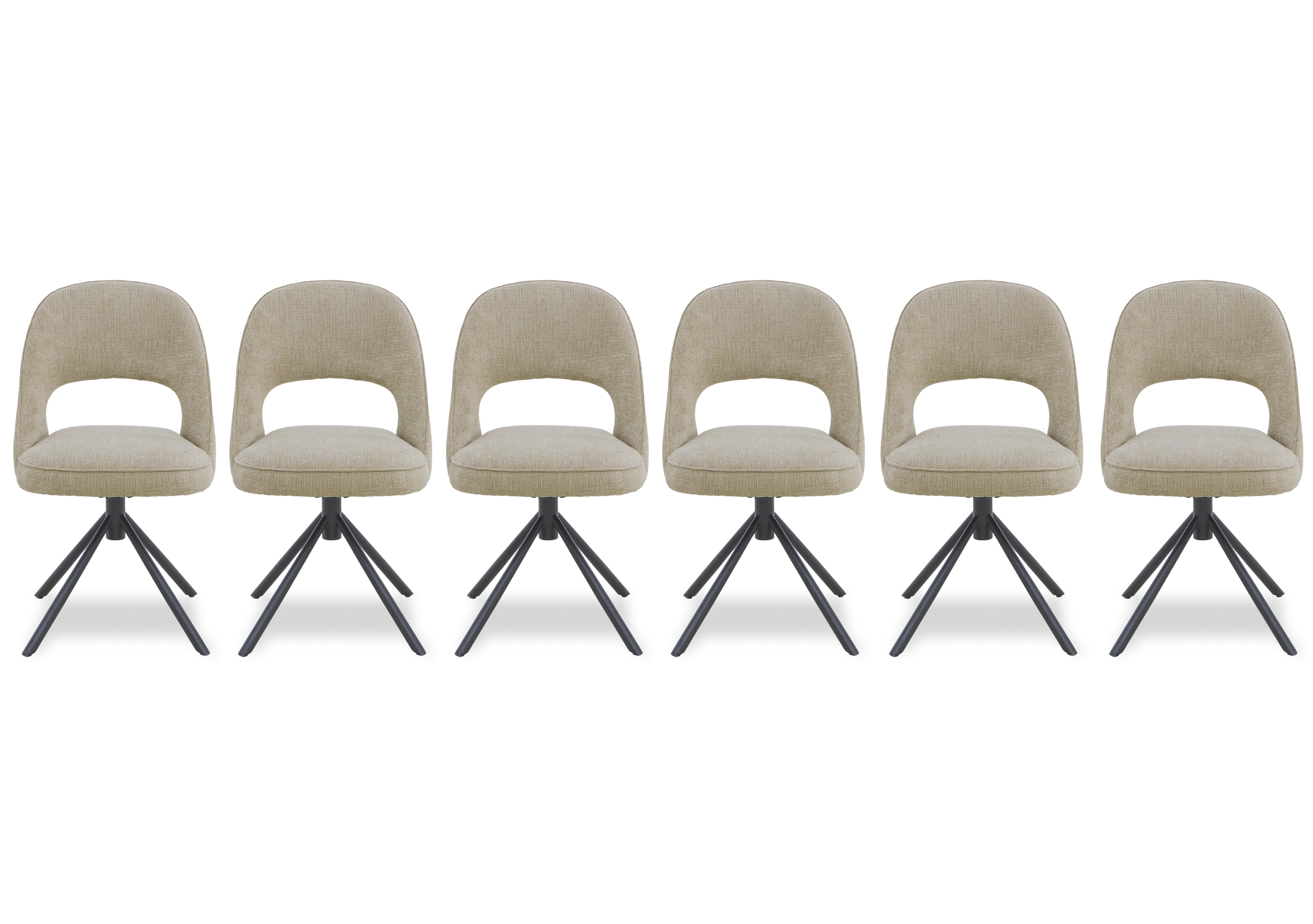 Tiber Set of 6 Swivel Dining Chairs in Alabaster on Furniture Village