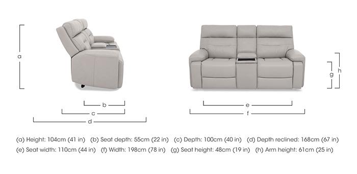 Cinemax Leather 2 Seater Media Console Power Recliner Sofa with Power Headrests in  on Furniture Village