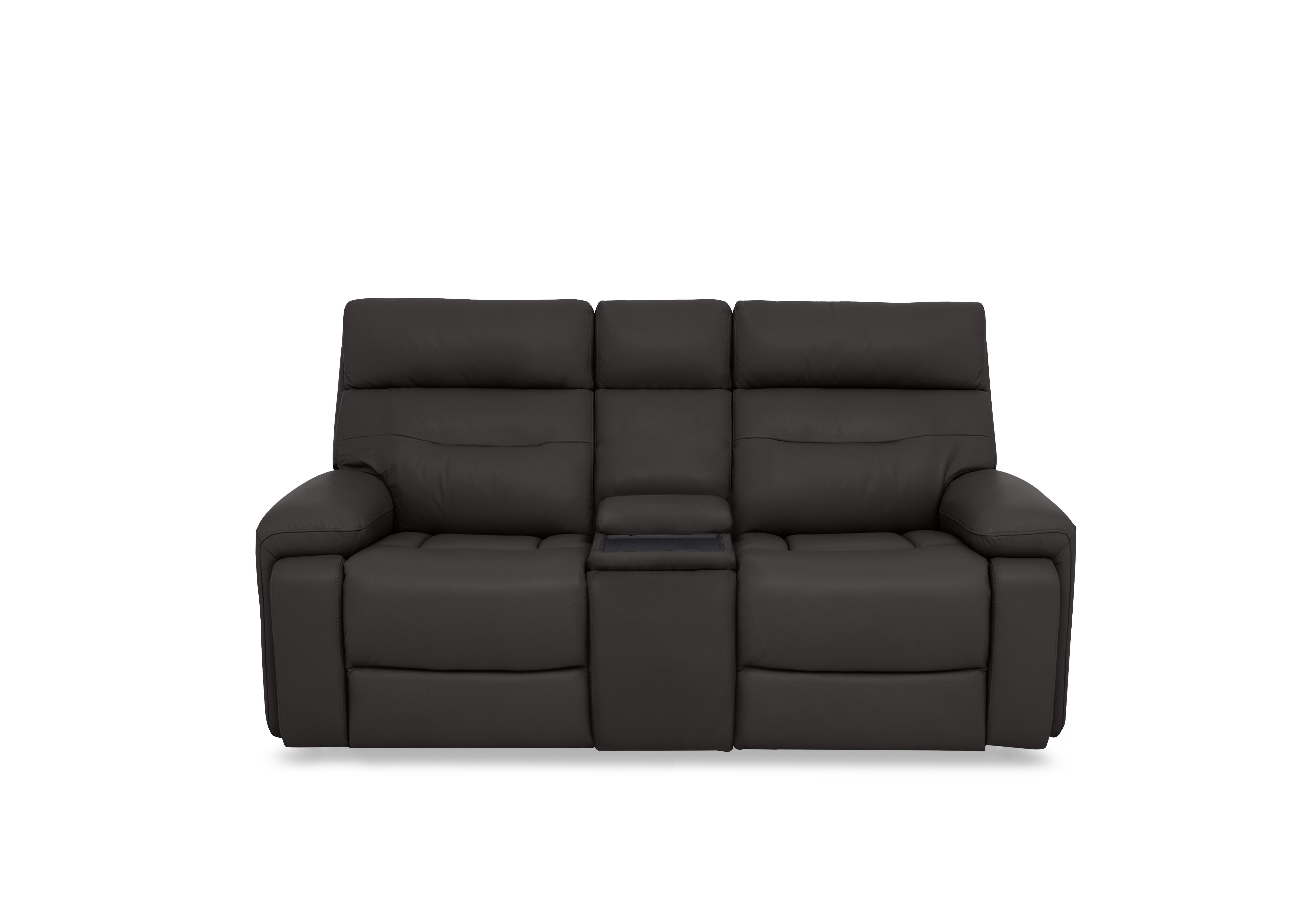 Cinemax Leather 2 Seater Media Console Power Recliner Sofa with Power Headrests in Piompo Lx-6404 on Furniture Village