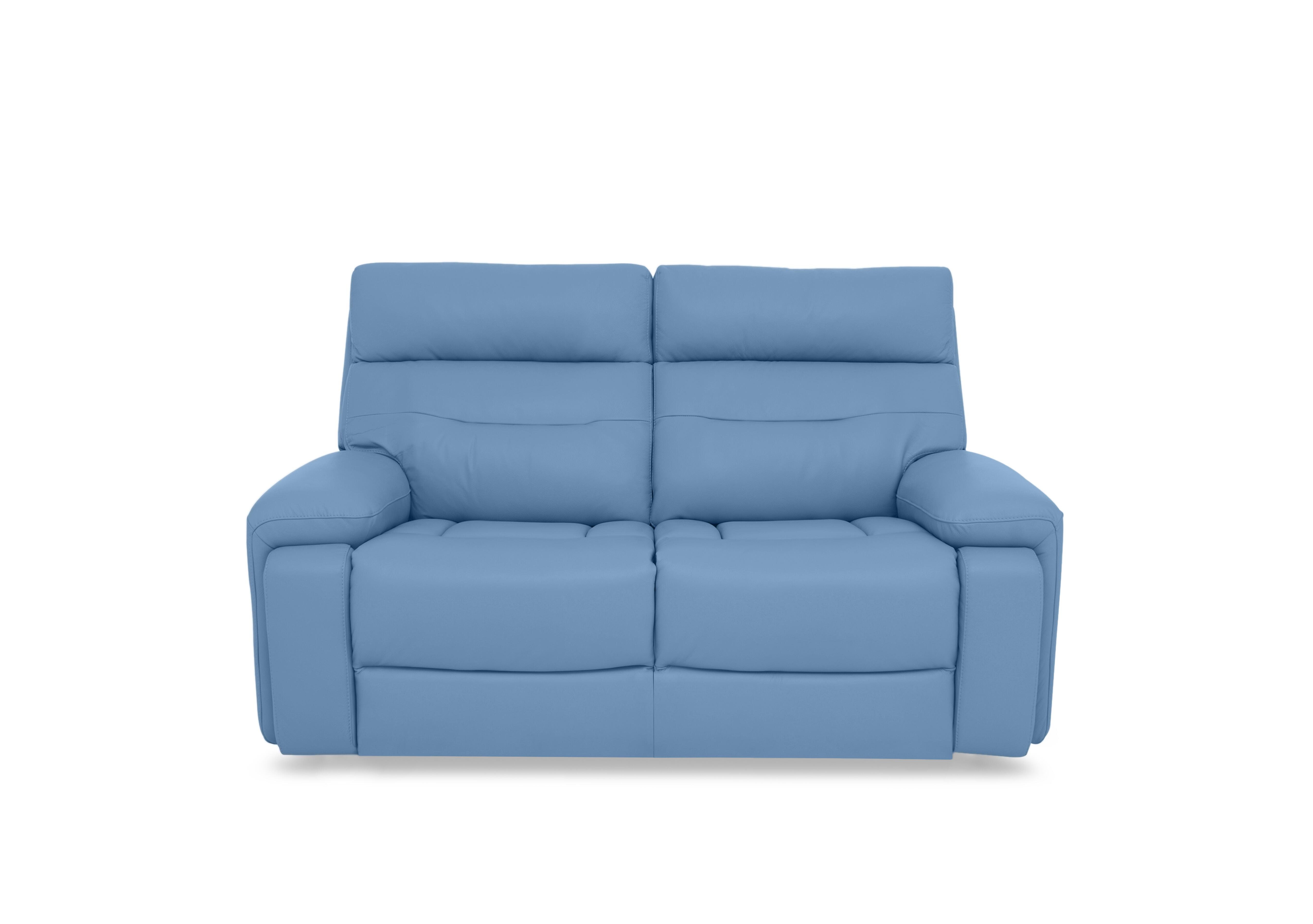 Cinemax Leather 2 Seater Sofa in Blu Le-9312 on Furniture Village