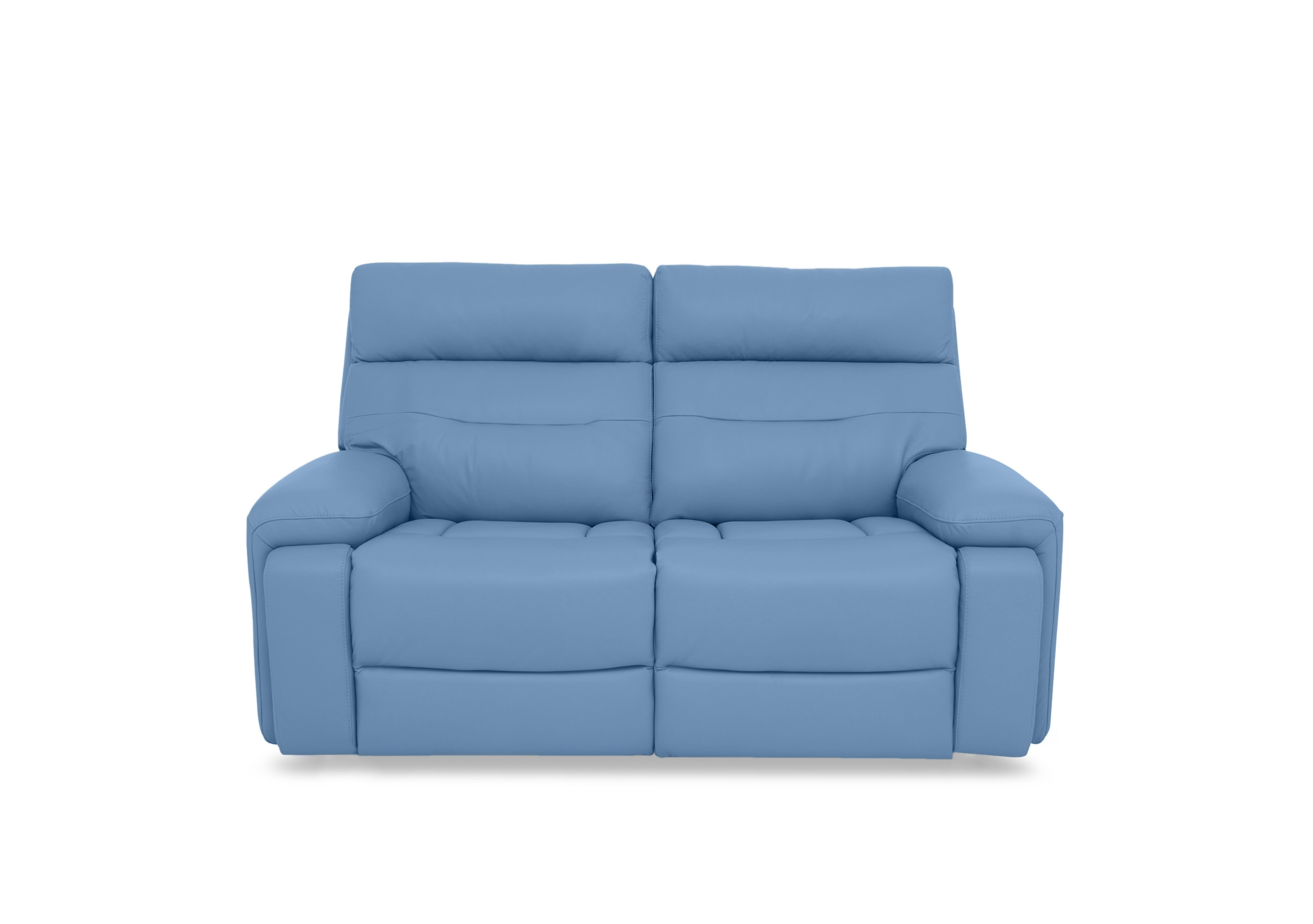 Cinemax Leather 2 Seater Sofa in Blu Le-9312 on Furniture Village