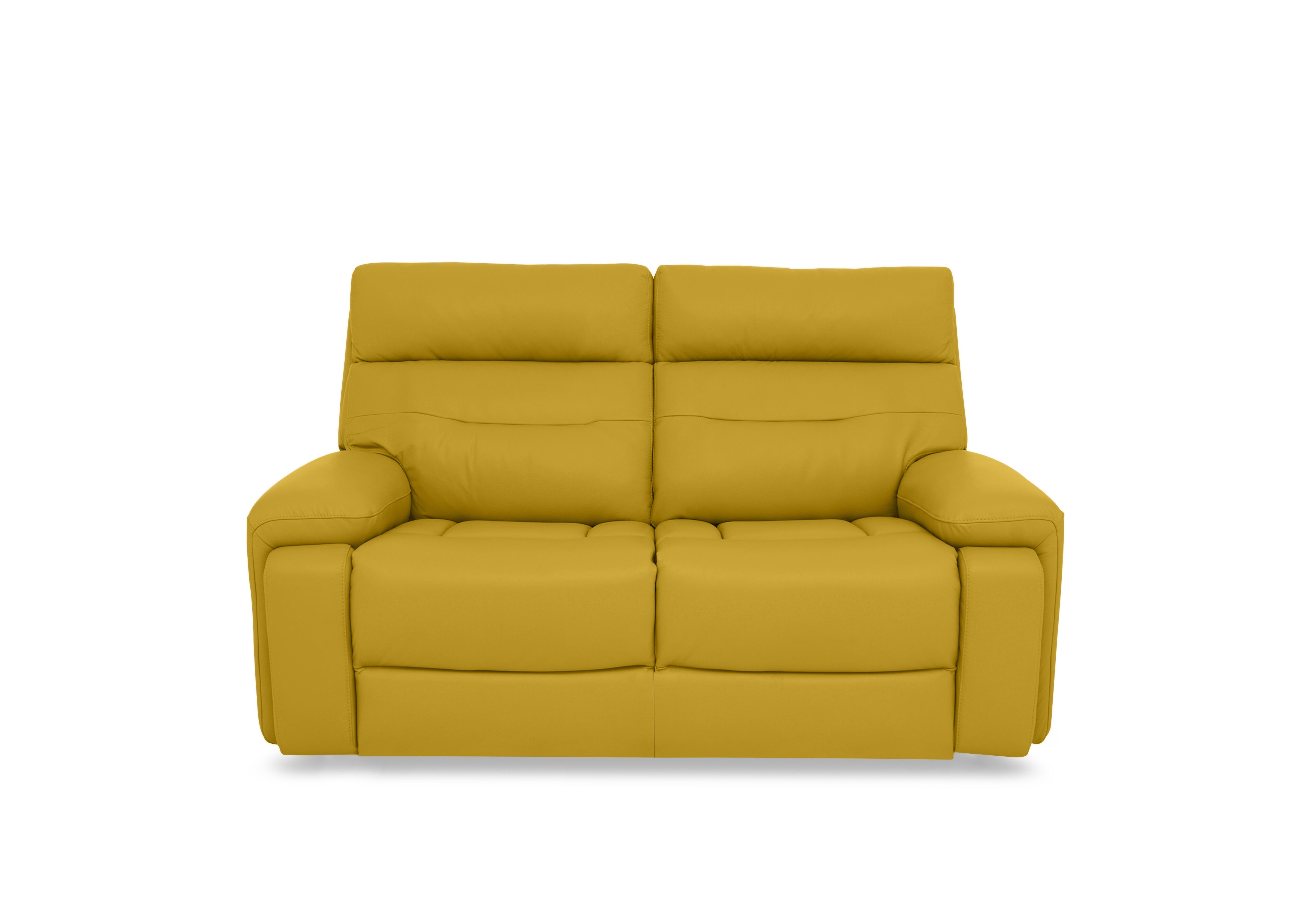 Cinemax Leather 2 Seater Sofa in Giallo Le-9310 on Furniture Village