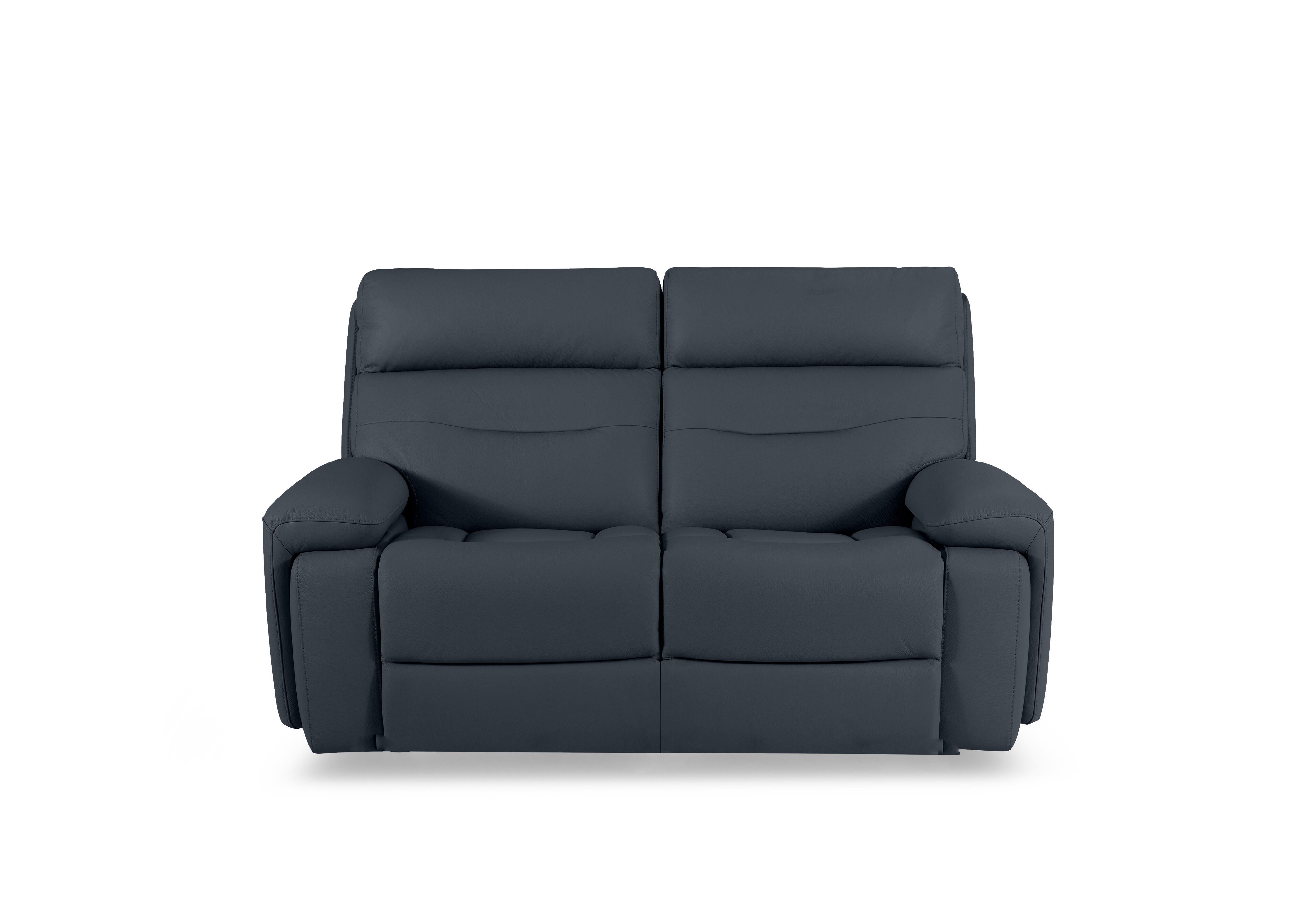 Cinemax Leather 2 Seater Sofa in Natural Milled Navy La-4828 on Furniture Village