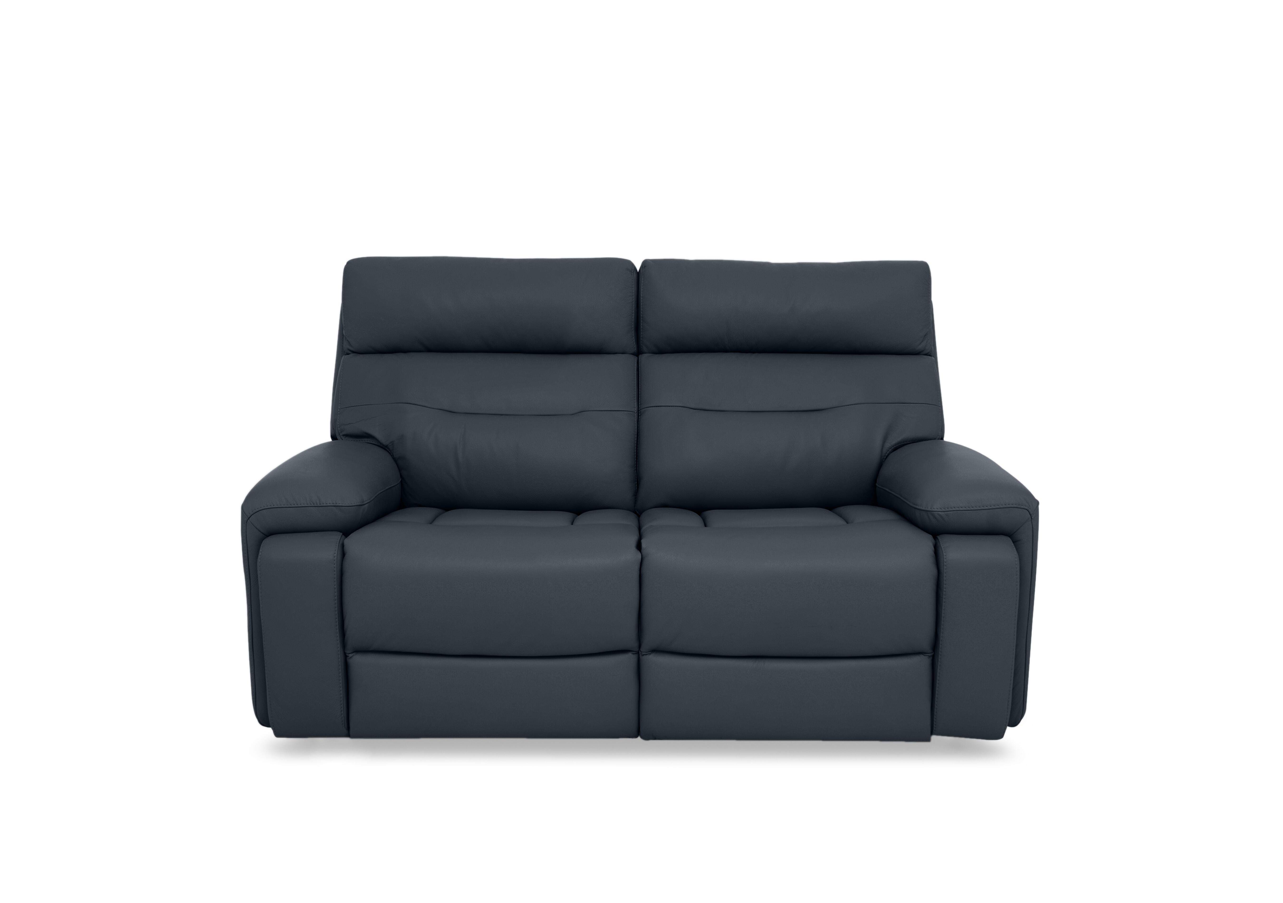 Cinemax Leather 2 Seater Sofa in Natural Milled Navy La-4828 on Furniture Village