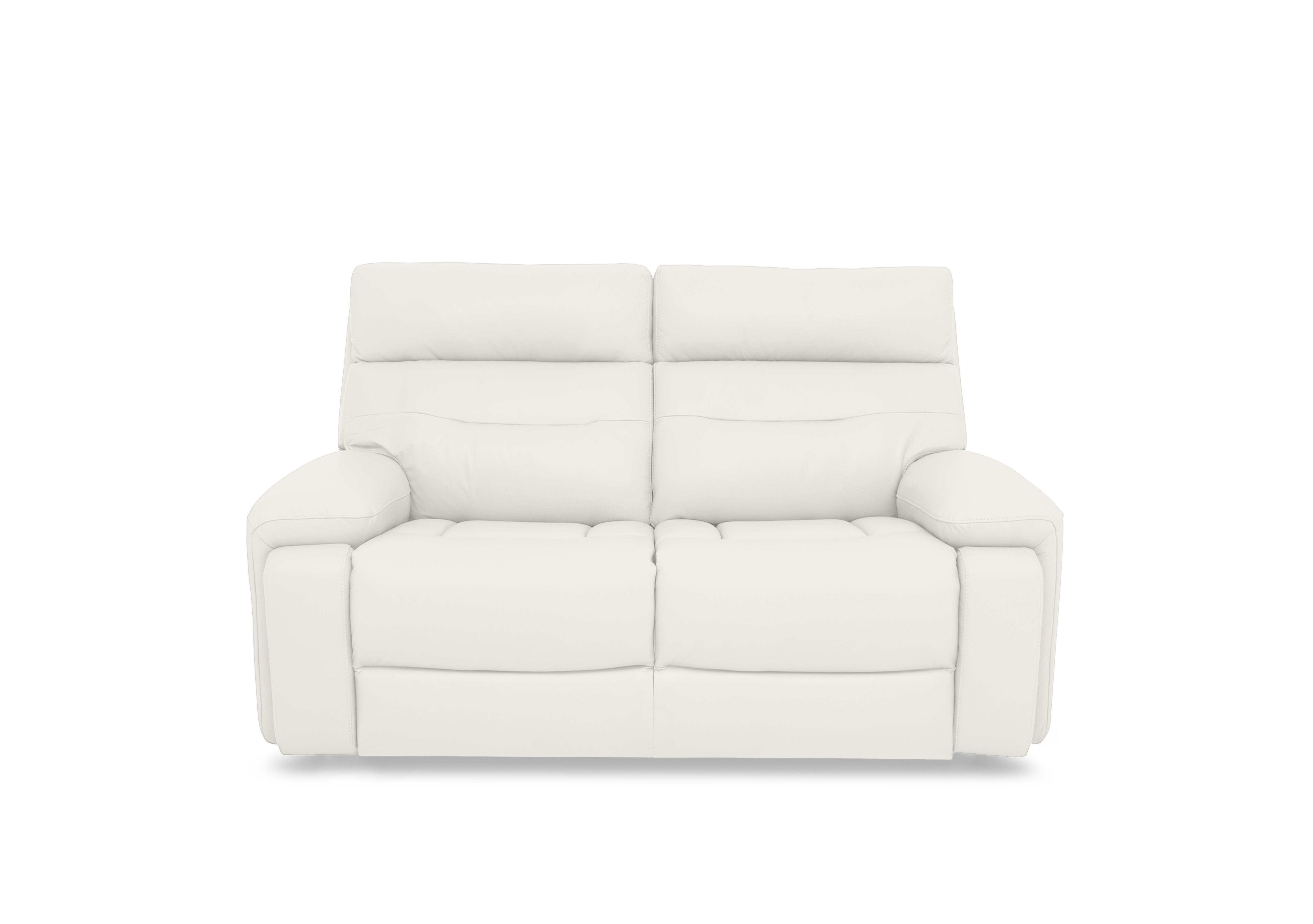 Cinemax Leather 2 Seater Sofa in White Le-9307 on Furniture Village