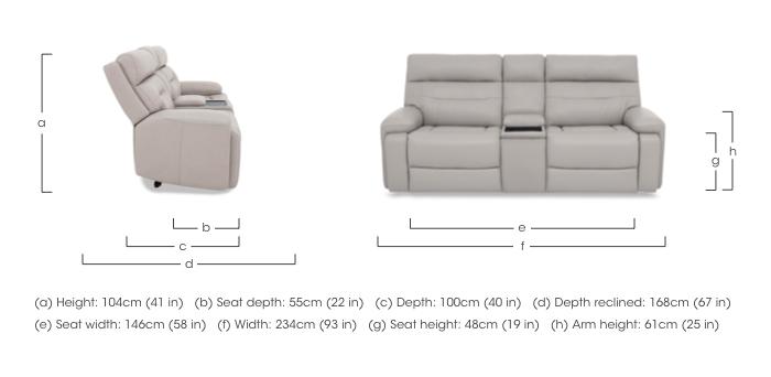 Cinemax Leather 3 Seater Media Console Power Recliner Sofa with Power Headrests in  on Furniture Village