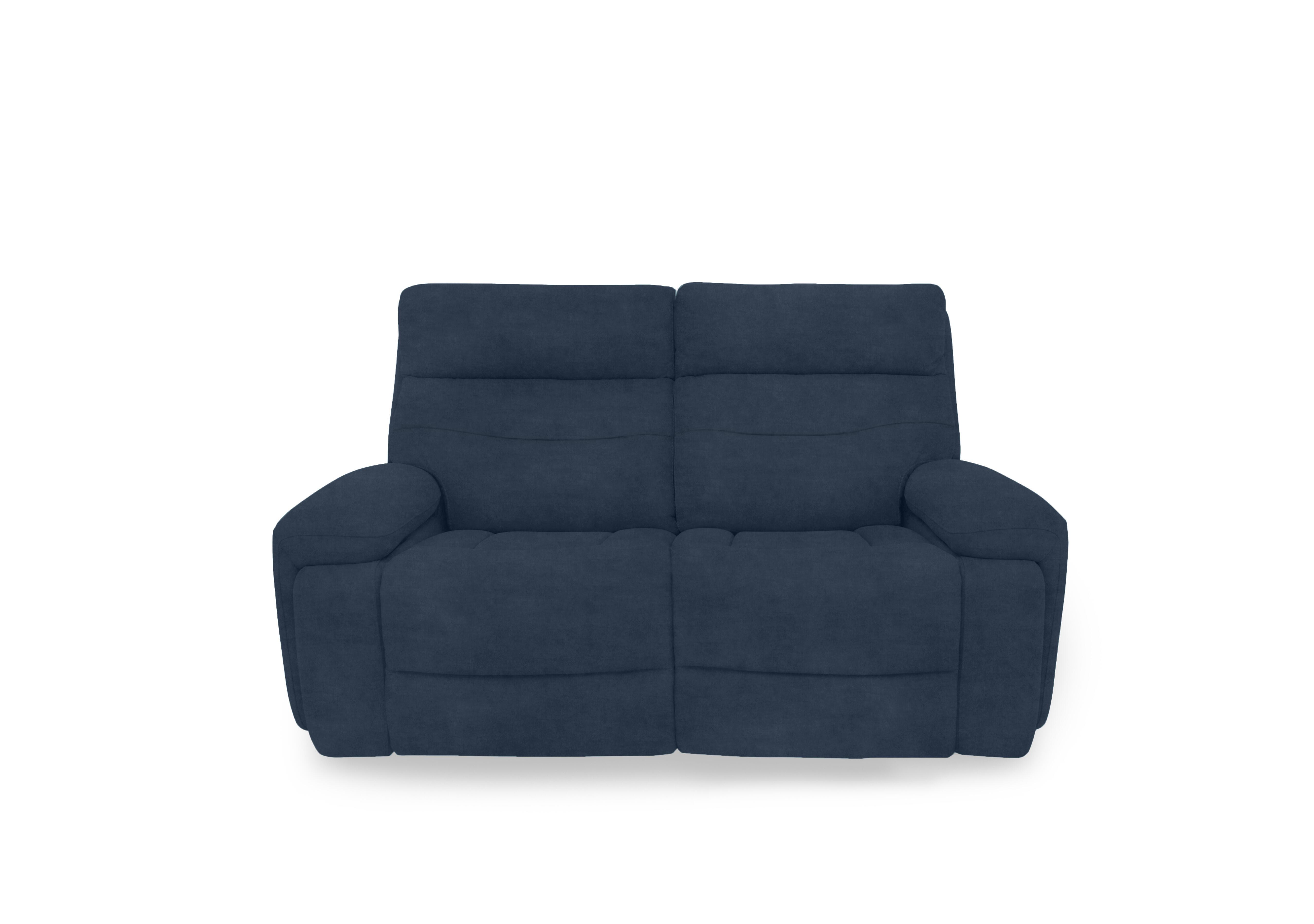 Cinemax Fabric 2 Seater Media Arm Power Recliner Sofa with Power Headrests in Giula Dark Blue Gl-0108 on Furniture Village