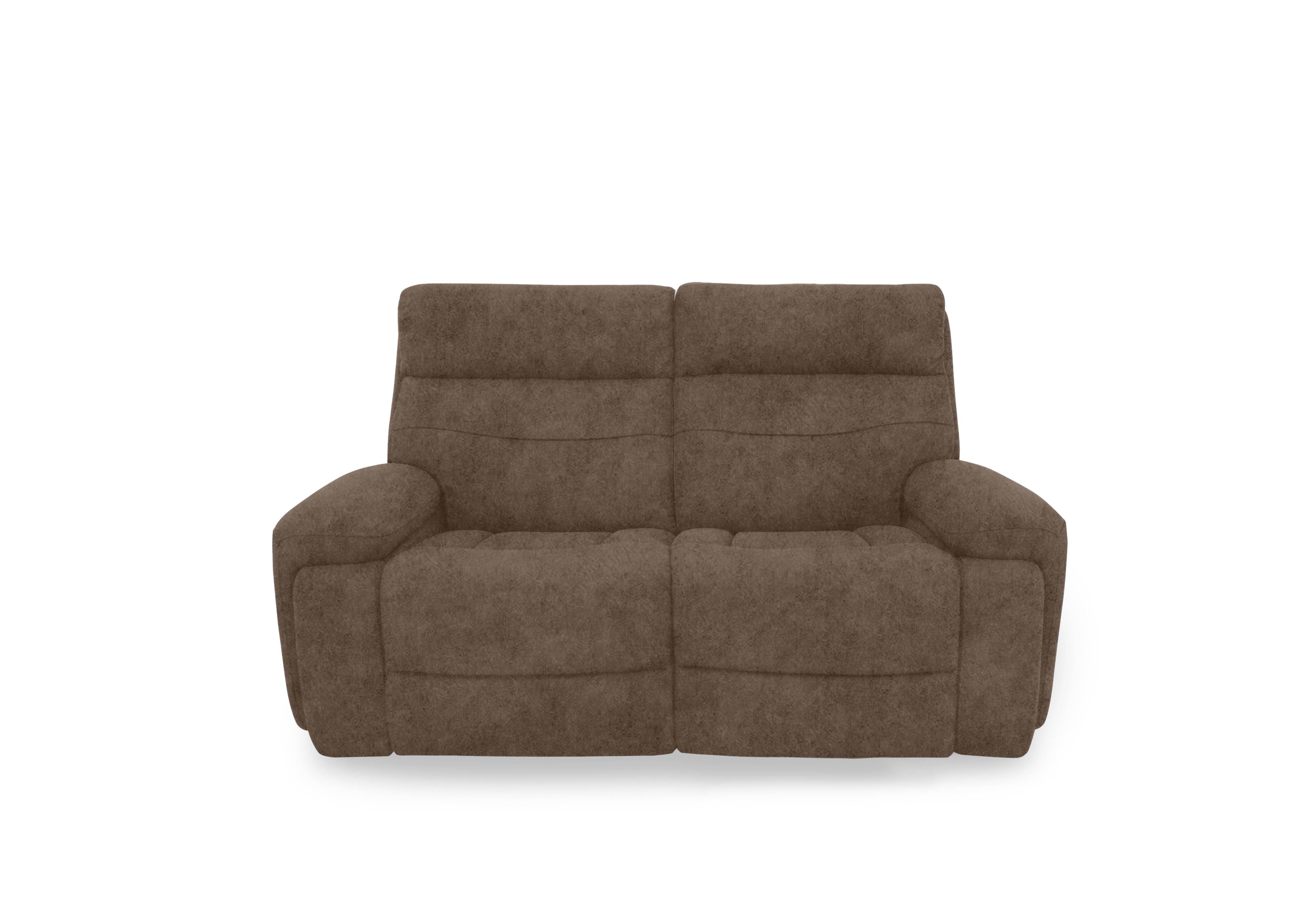 Cinemax Fabric 2 Seater Media Arm Power Recliner Sofa with Power Headrests in Marble Classic Brown Be-0105 on Furniture Village