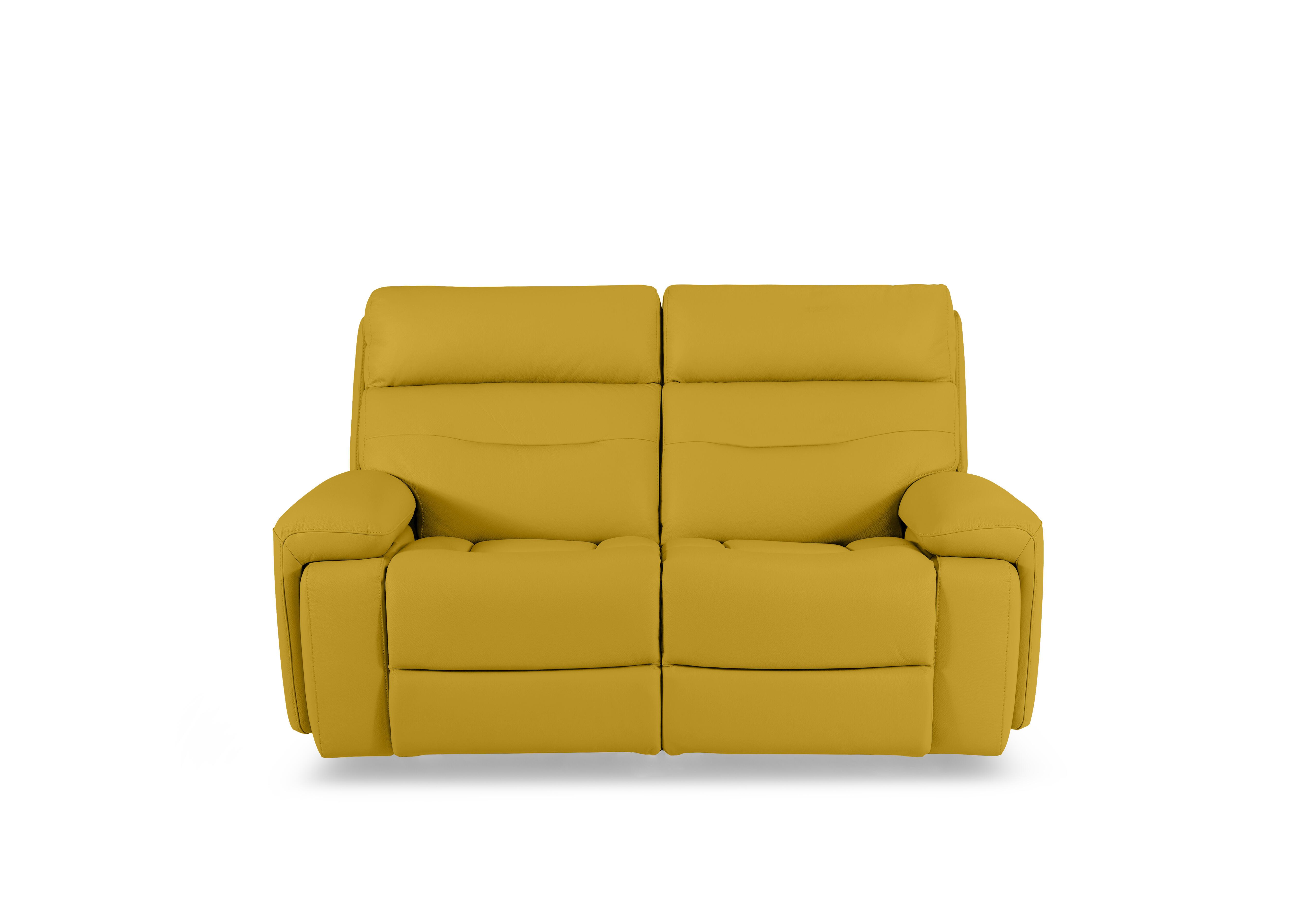 Cinemax Leather 2 Seater Media Arm Power Recliner Sofa with Power Headrests in Giallo Le-9310 on Furniture Village