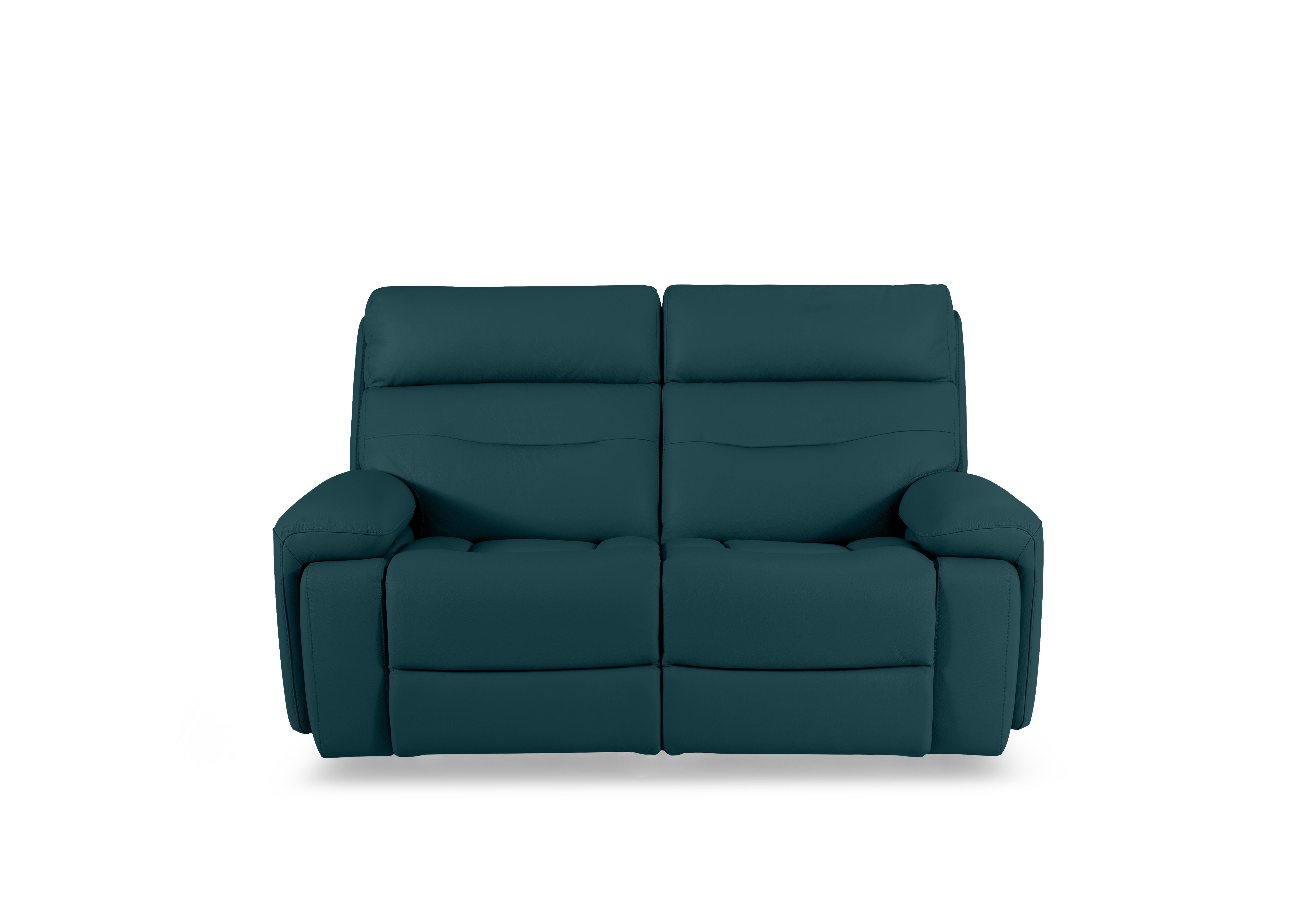 Cinemax Leather 2 Seater Media Arm Power Recliner Sofa with Power Headrests in Midnight Jade Matte Le-9324 on Furniture Village
