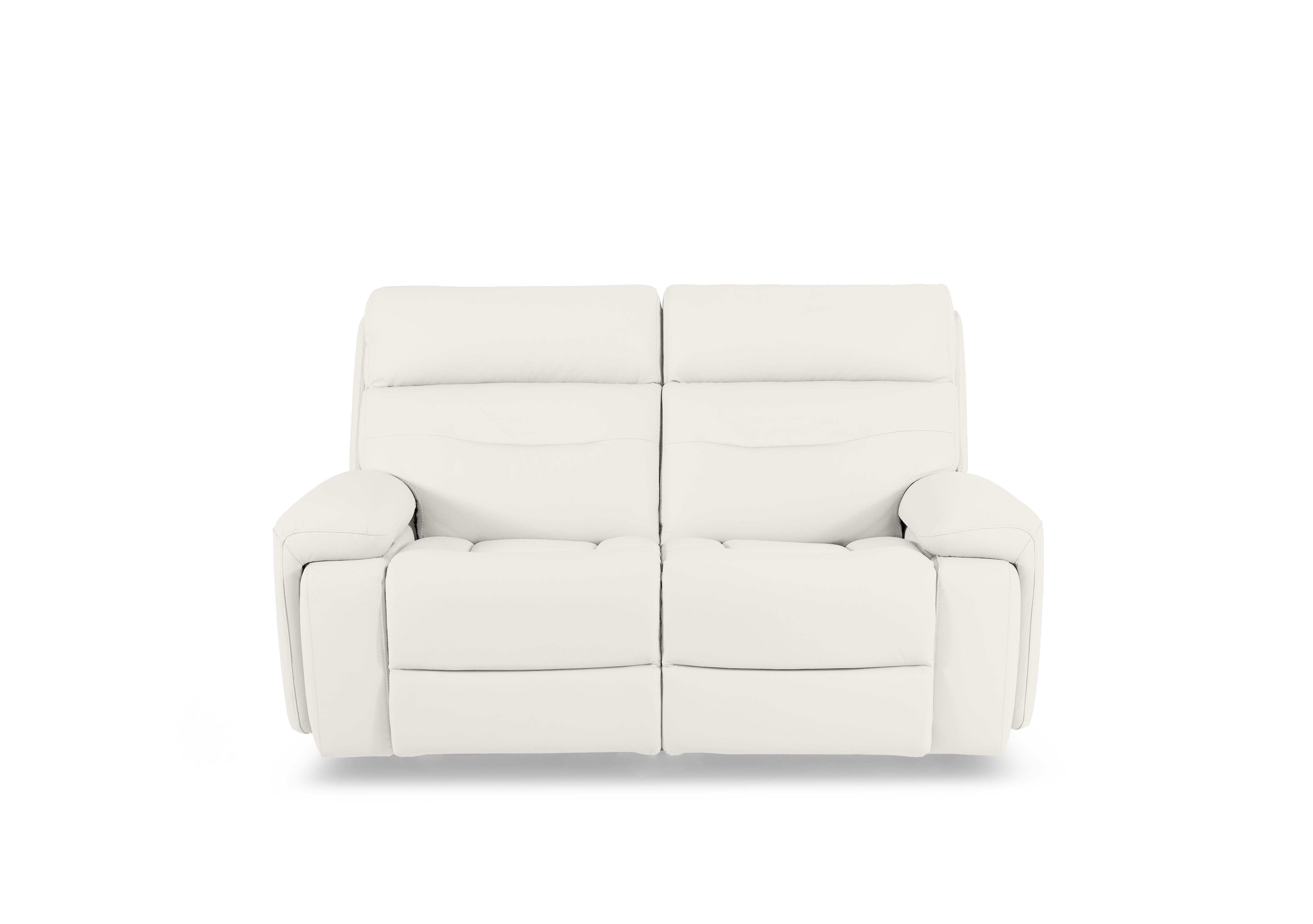 Cinemax Leather 2 Seater Media Arm Power Recliner Sofa with Power Headrests in White Le-9307 on Furniture Village