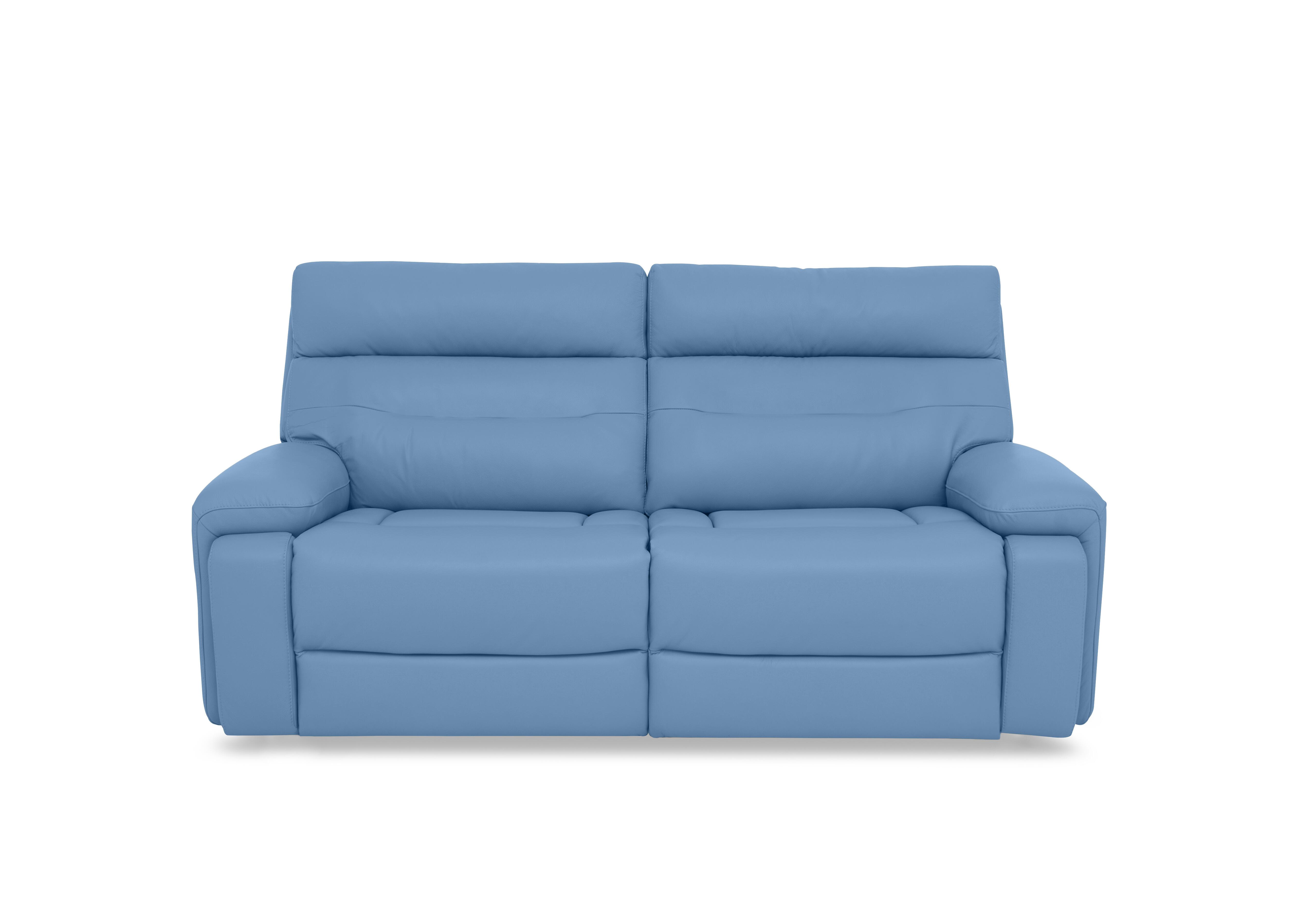 Cinemax Leather 3 Seater Sofa in Blu Le-9312 on Furniture Village