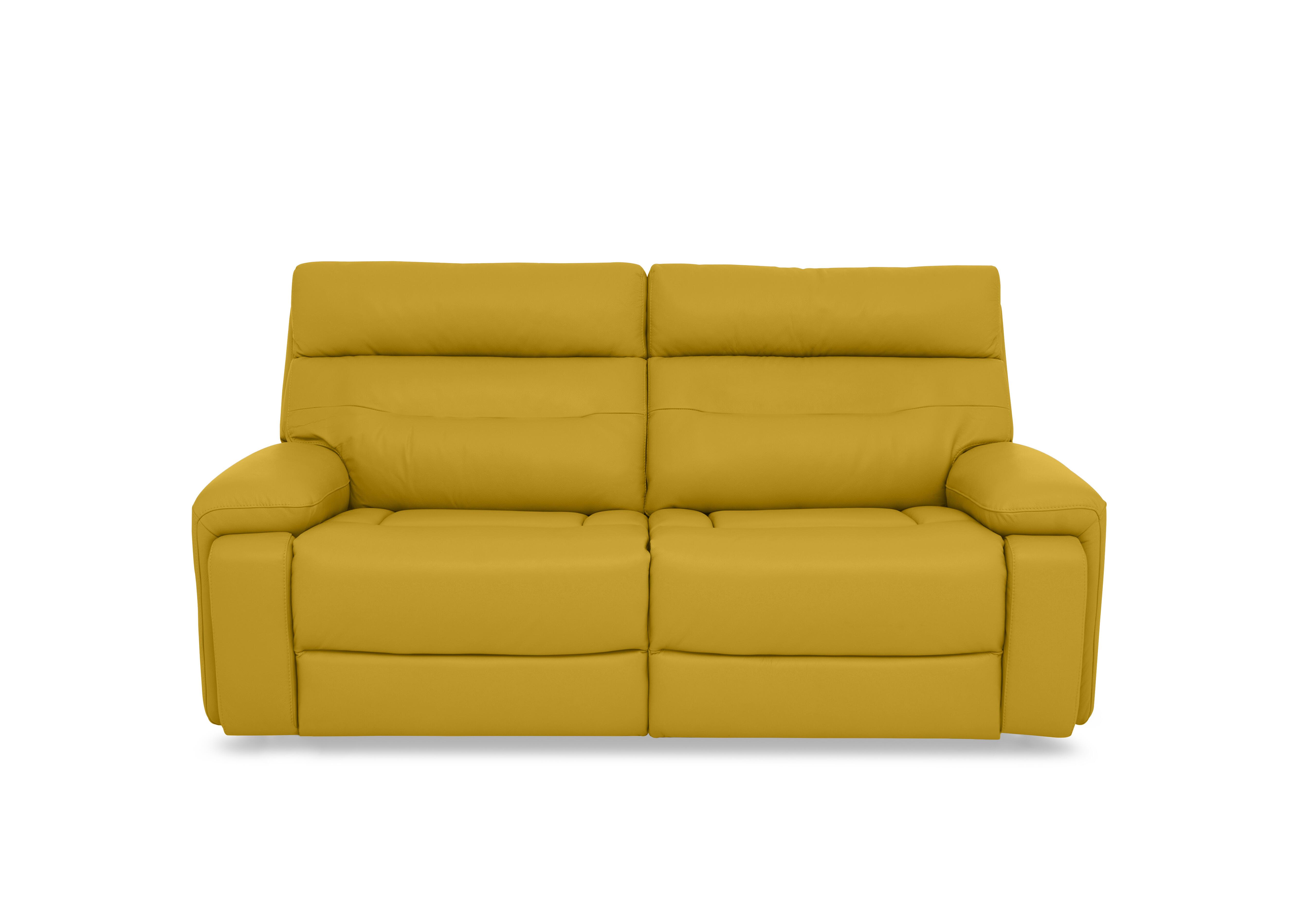 Cinemax Leather 3 Seater Sofa in Giallo Le-9310 on Furniture Village