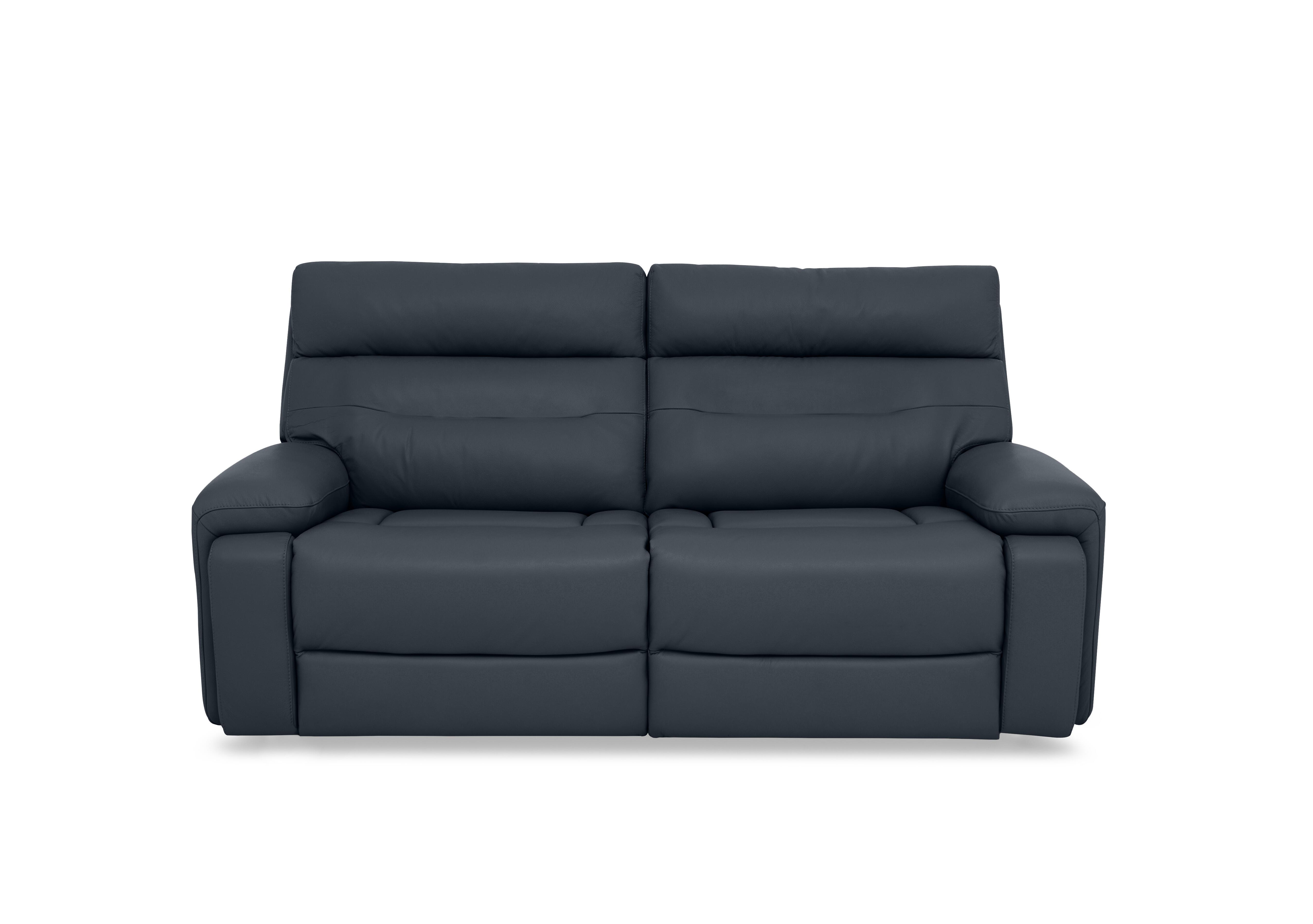 Cinemax Leather 3 Seater Sofa in Natural Milled Navy La-4828 on Furniture Village