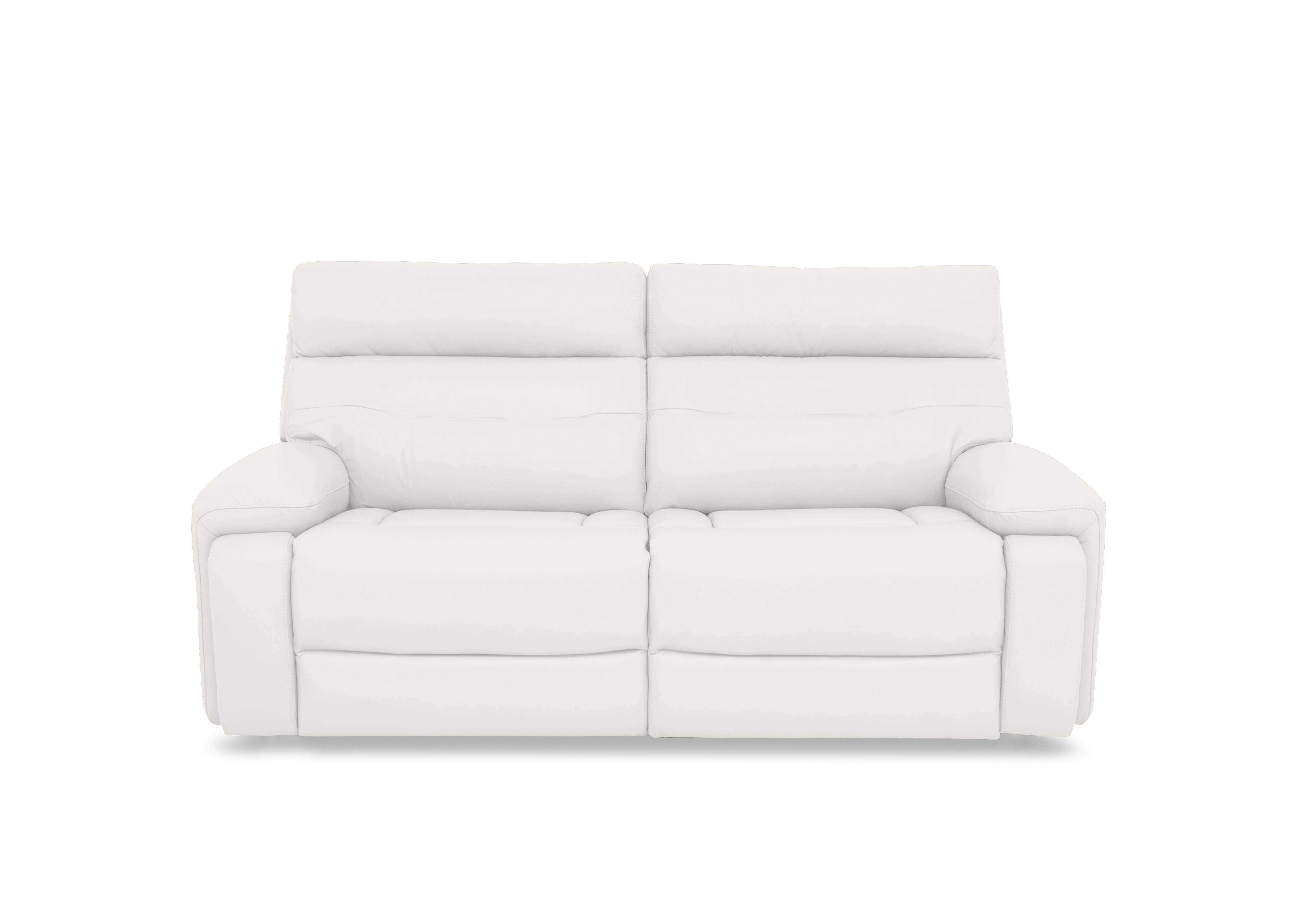 Cinemax Leather 3 Seater Sofa in White Le-9307 on Furniture Village