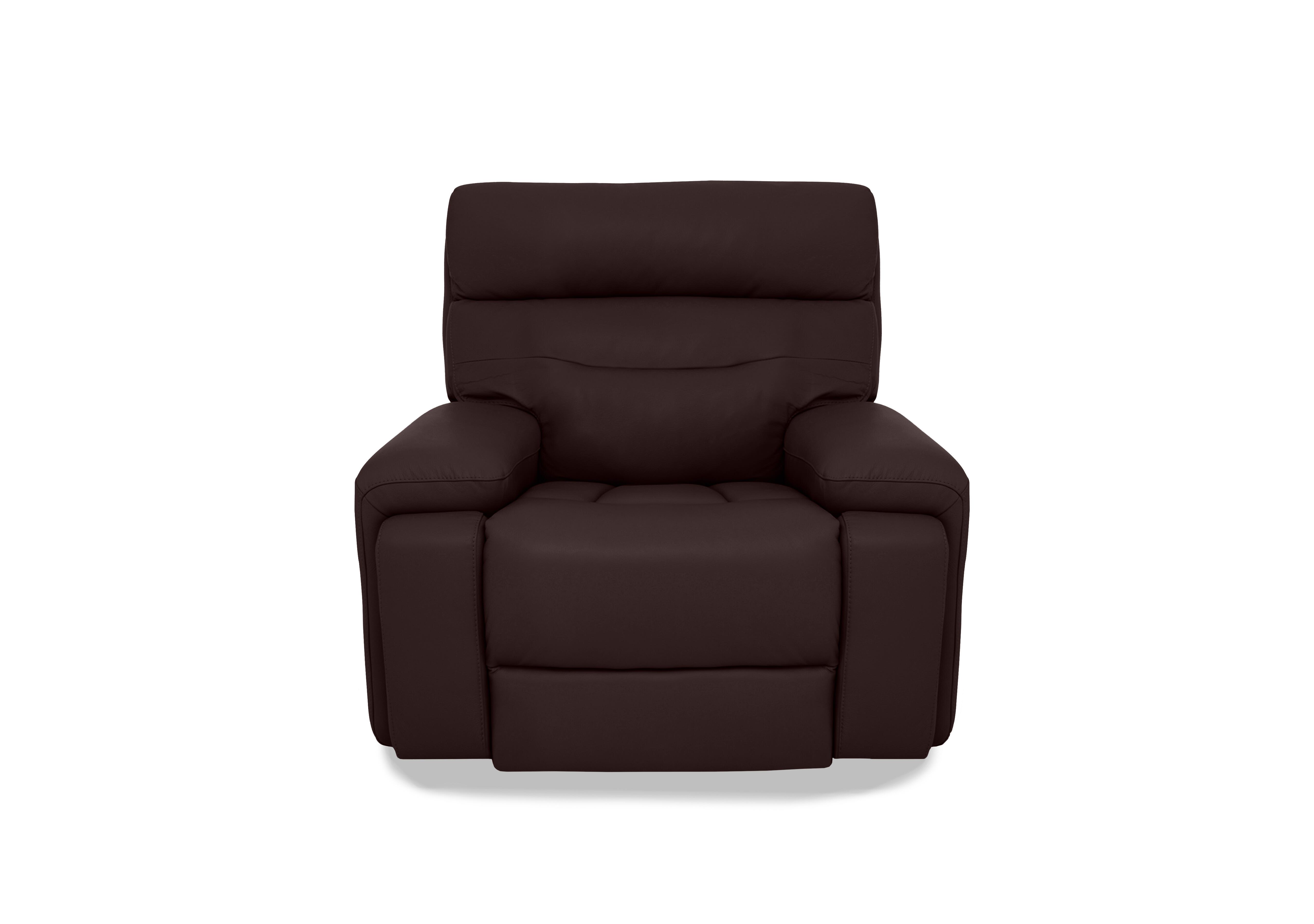 Cinemax Leather Media Arm Power Recliner Chair with Power Headrest in Burgundy Lx-6402 on Furniture Village