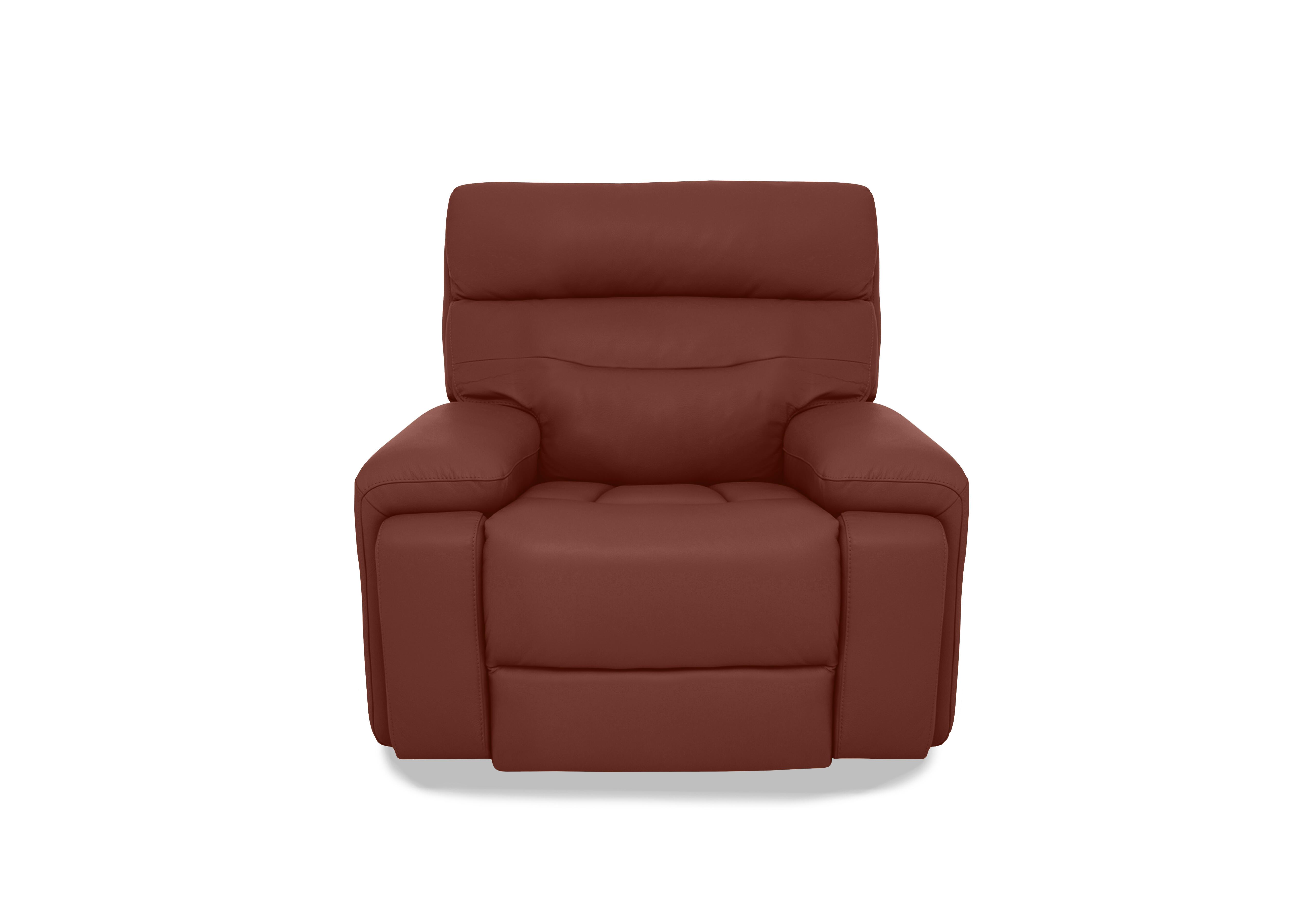 Cinemax Leather Media Arm Power Recliner Chair with Power Headrest in Natural Redmaple La-4826 on Furniture Village