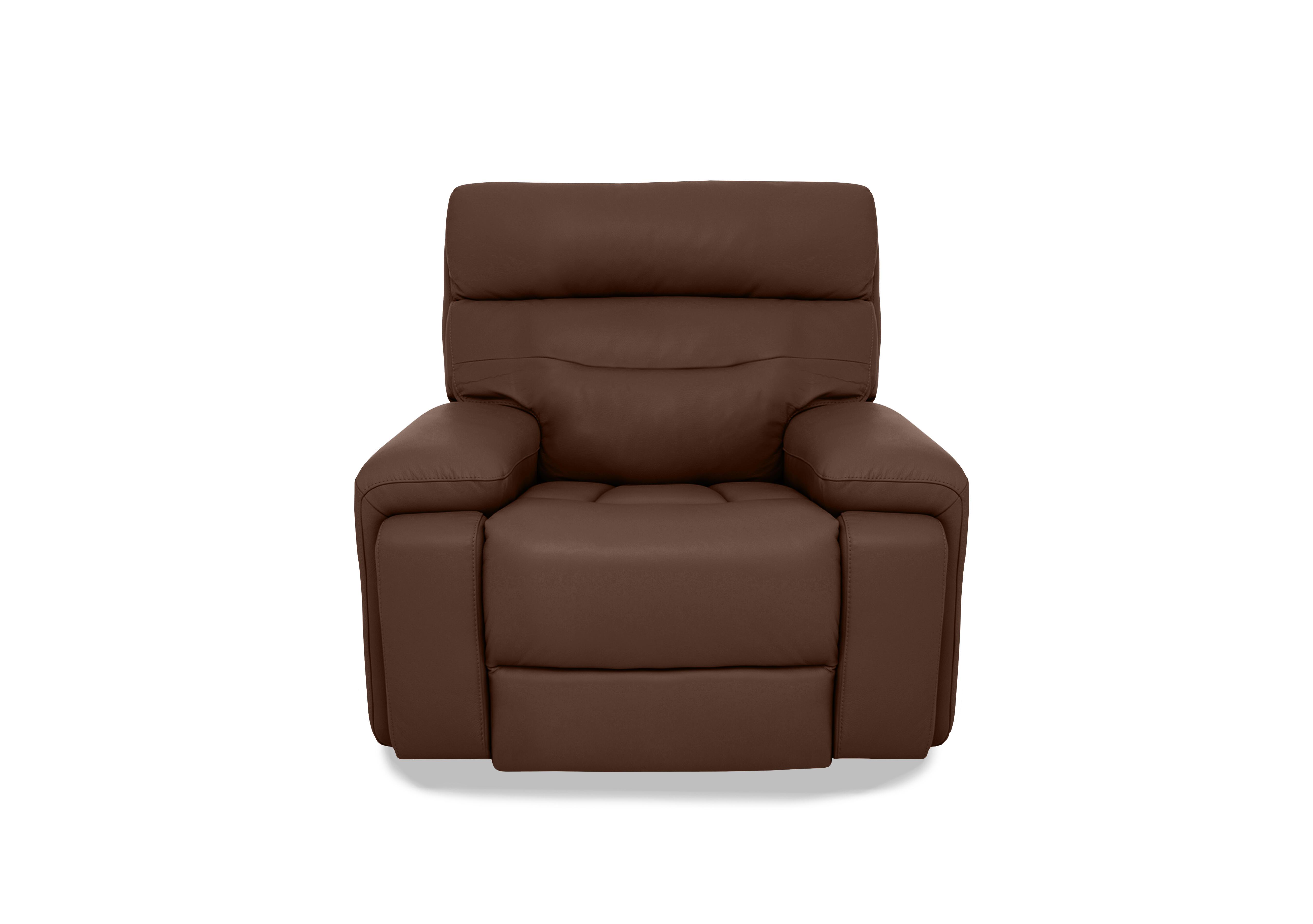 Cinemax Leather Media Arm Power Recliner Chair with Power Headrest in Roast Lx-6414 on Furniture Village
