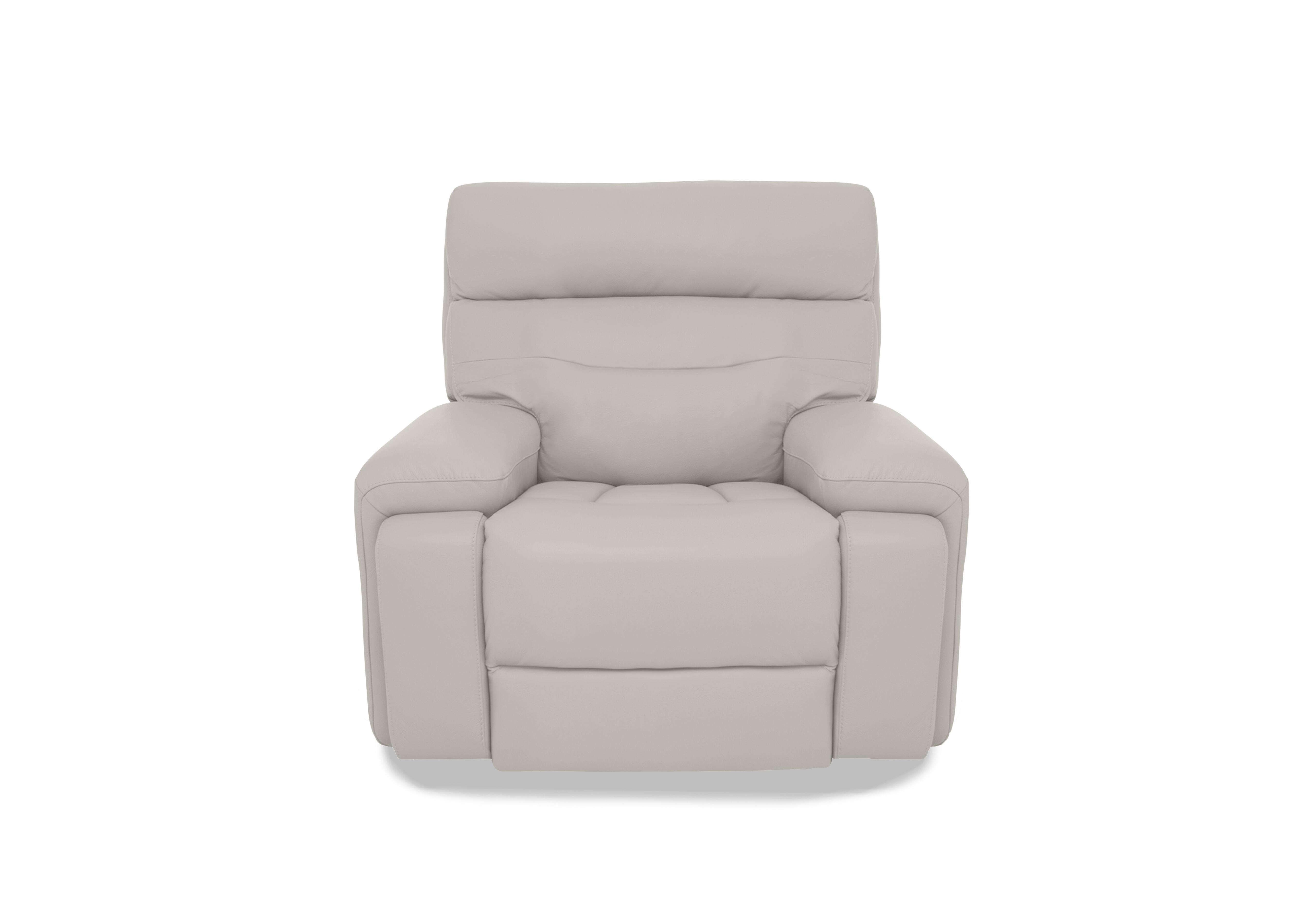 Cinemax Leather Media Arm Power Recliner Chair with Power Headrest in Sand Le-9303 on Furniture Village