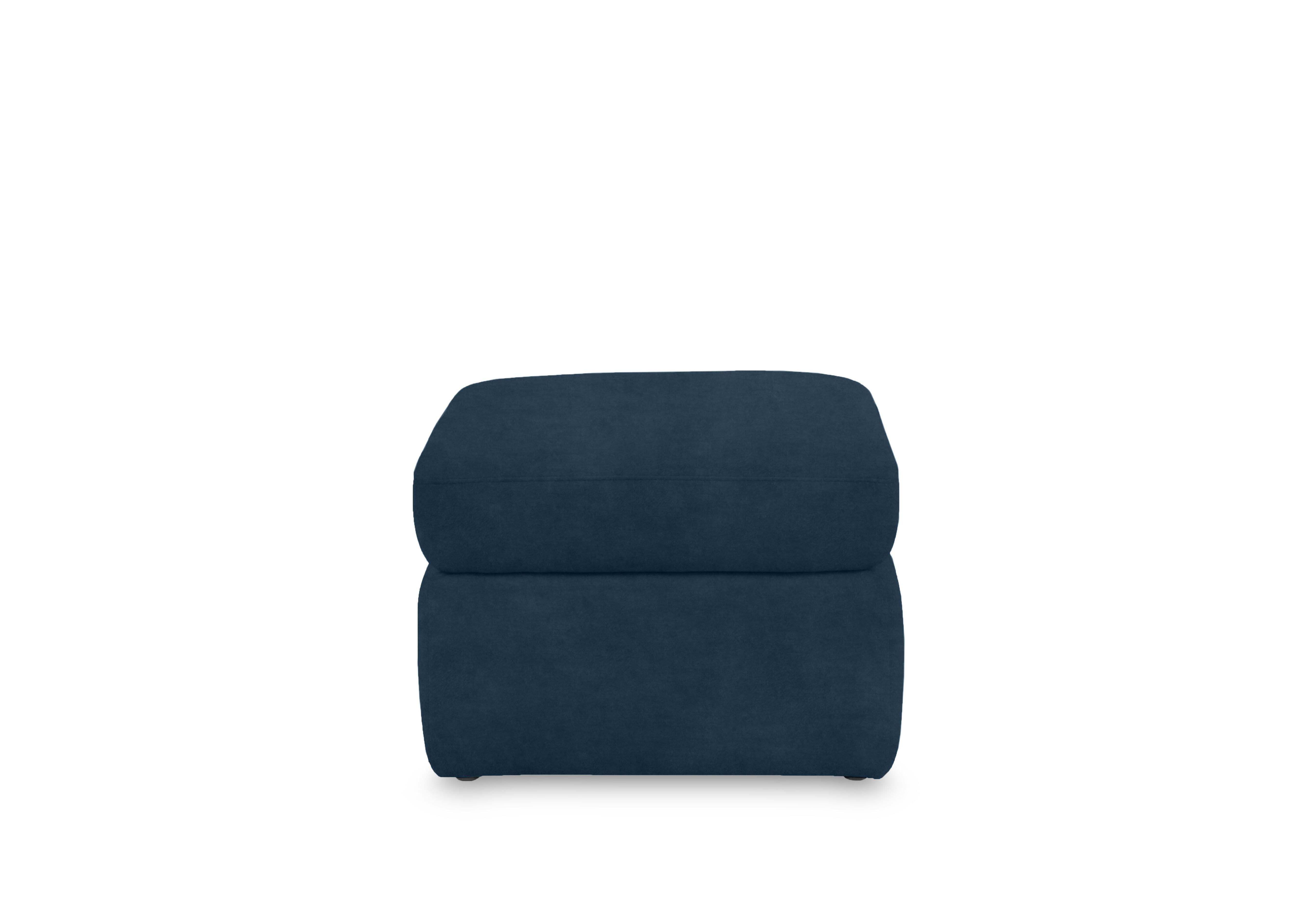 Cinemax Fabric Storage Footstool in Giula Dark Blue Gl-0108 on Furniture Village