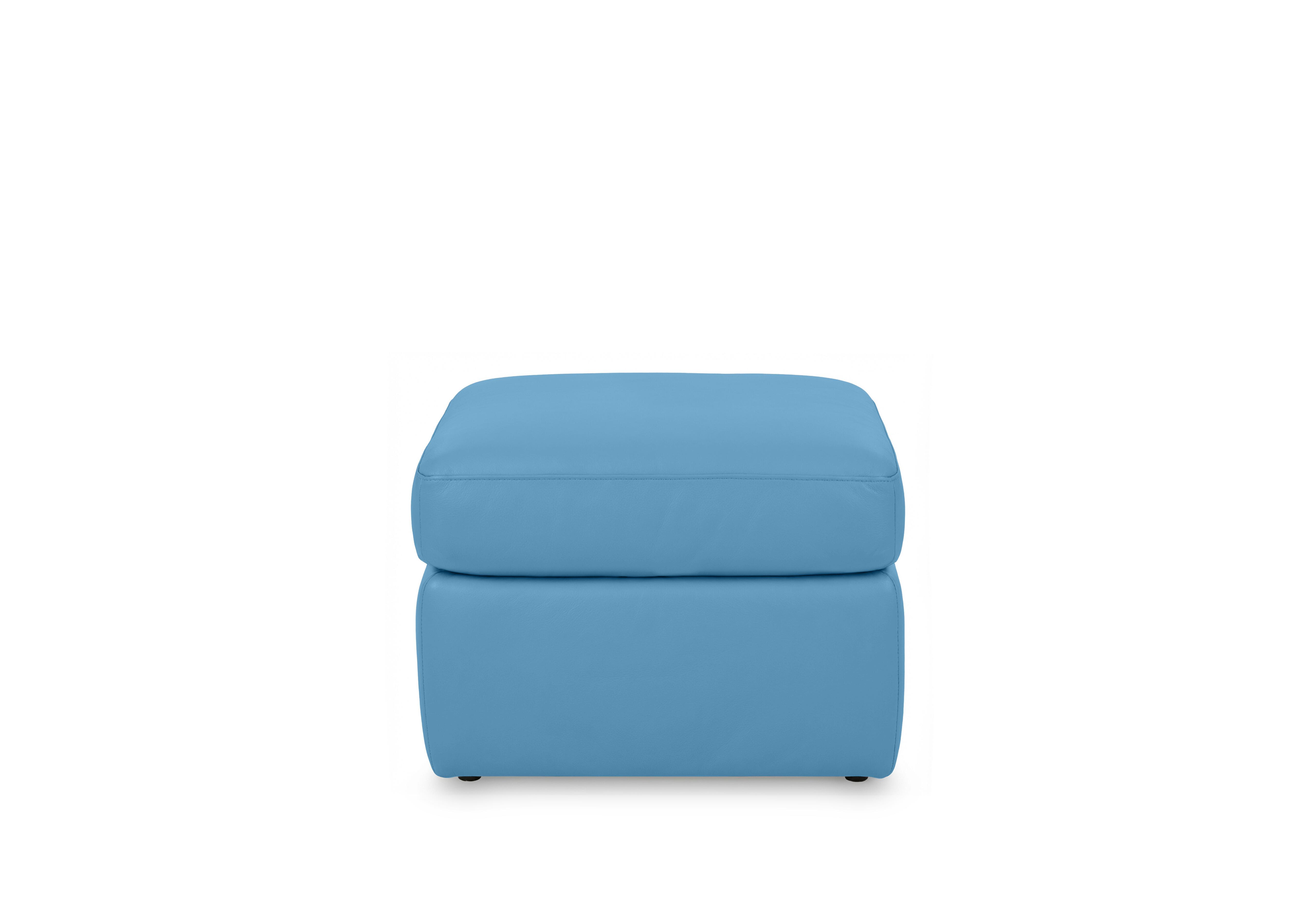Cinemax Leather Storage Footstool in Blu Le-9312 on Furniture Village