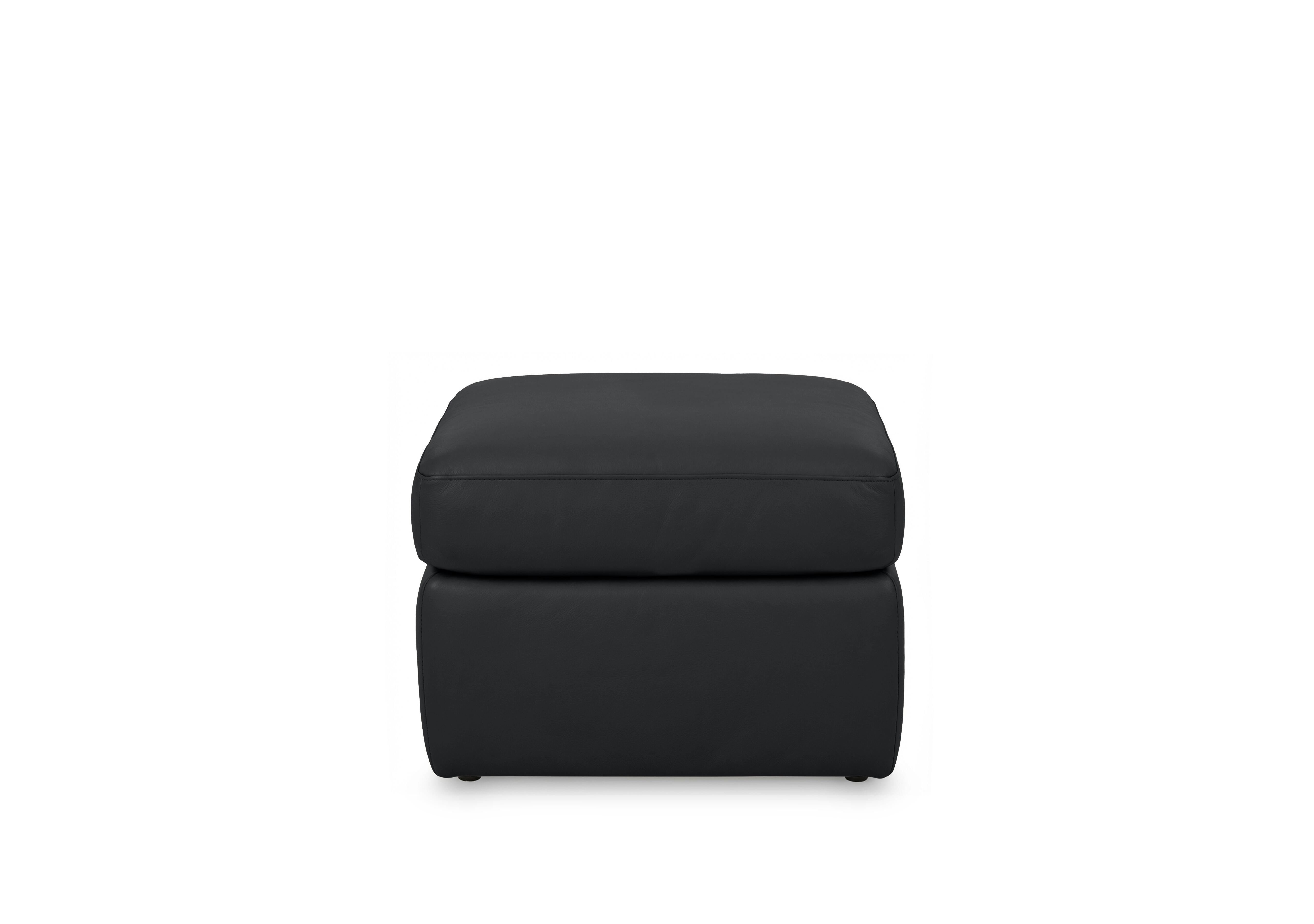 Cinemax Leather Storage Footstool in Natural Black Mica La4820 on Furniture Village