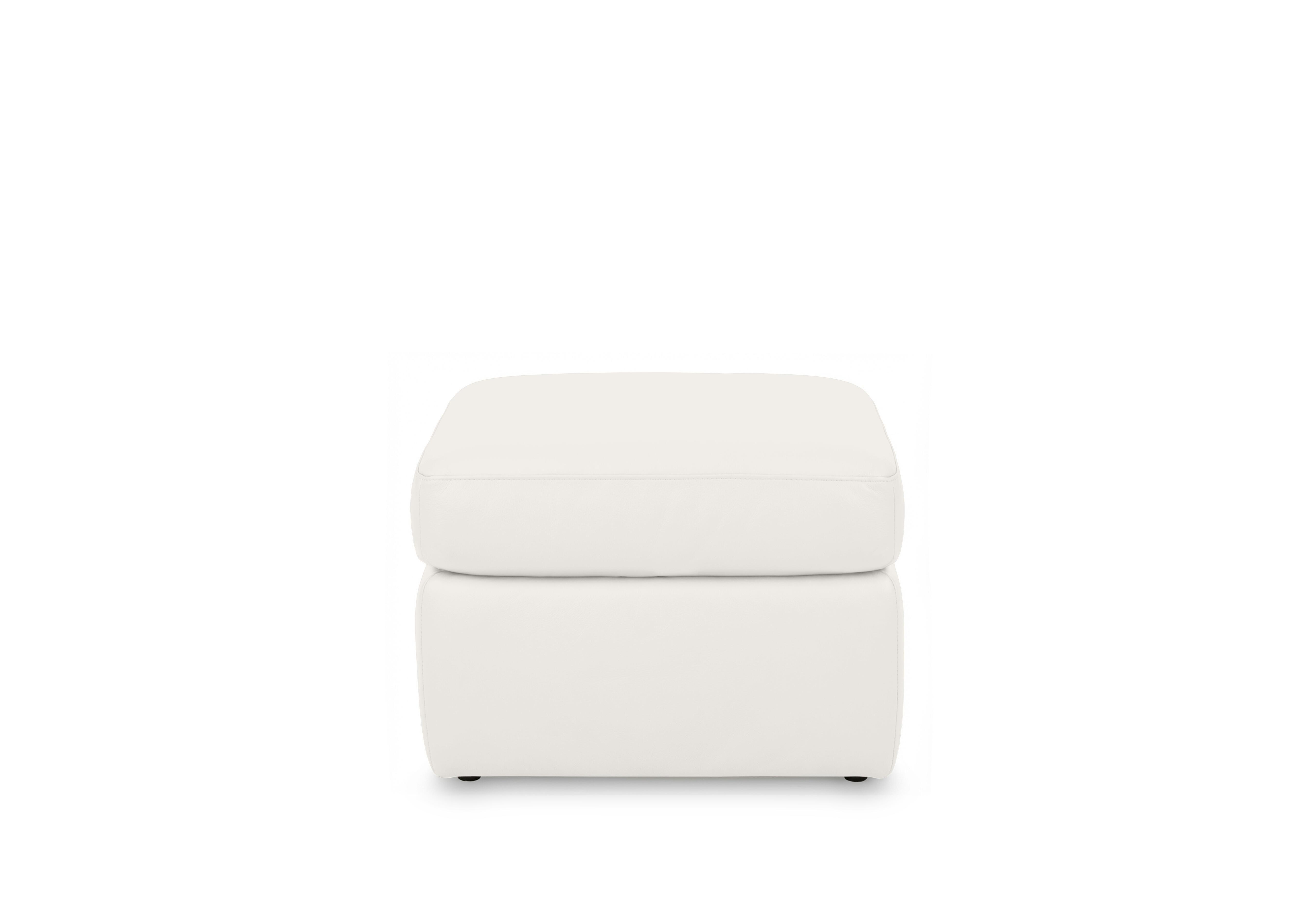Cinemax Leather Storage Footstool in White Le-9307 on Furniture Village