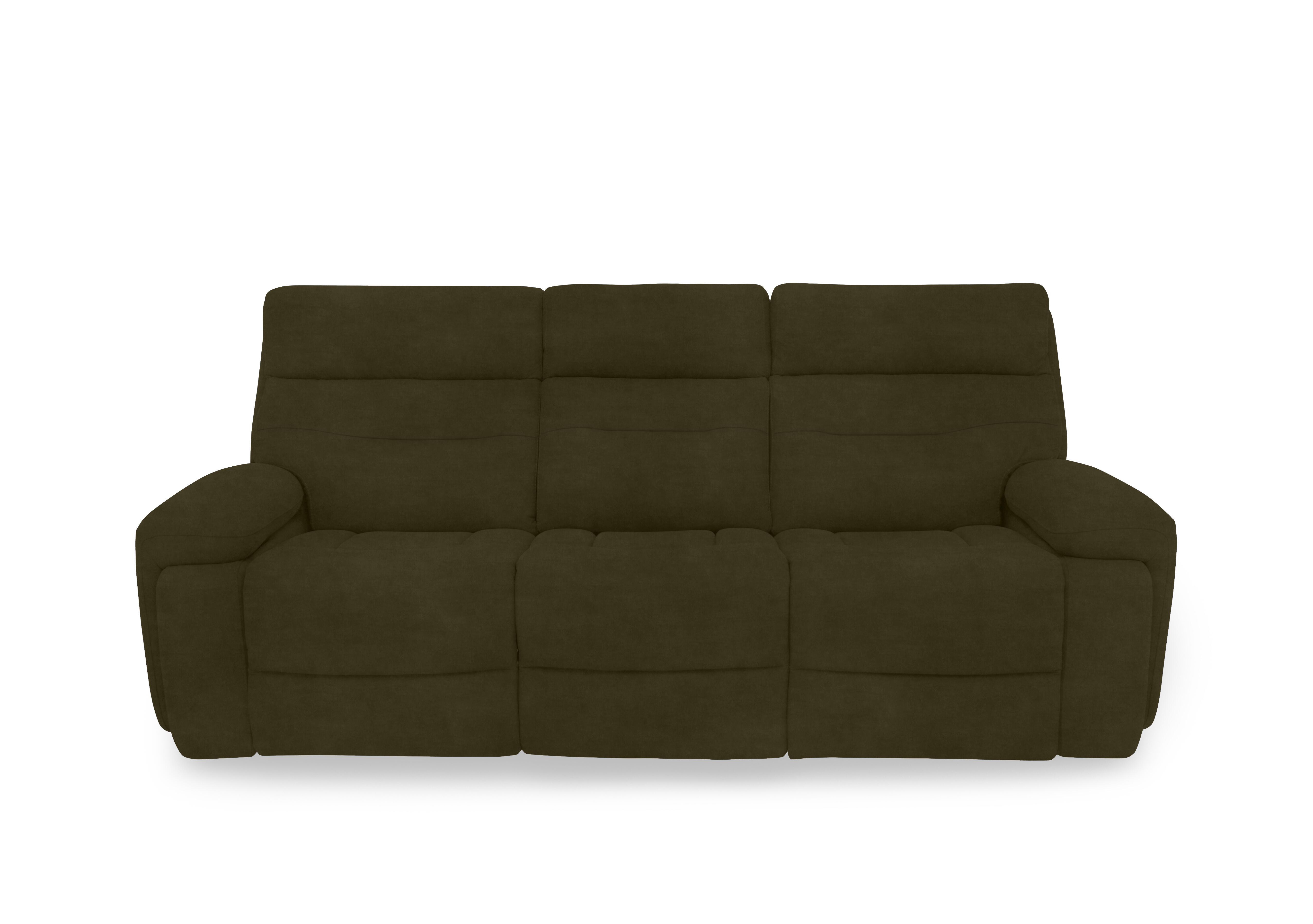 Cinemax Fabric 3 Seater 3 Cushion Media Arms Power Recliner Sofa with Power Headrests in Bianca Olive Bc-0101 on Furniture Village