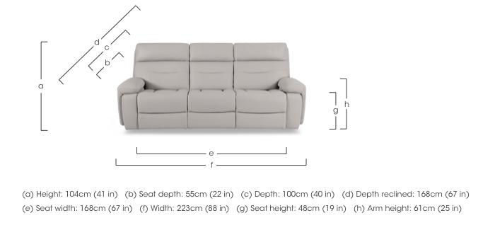 Cinemax Leather 3 Seater 3 Cushion Media Arms Power Recliner Sofa with Power Headrests in  on Furniture Village
