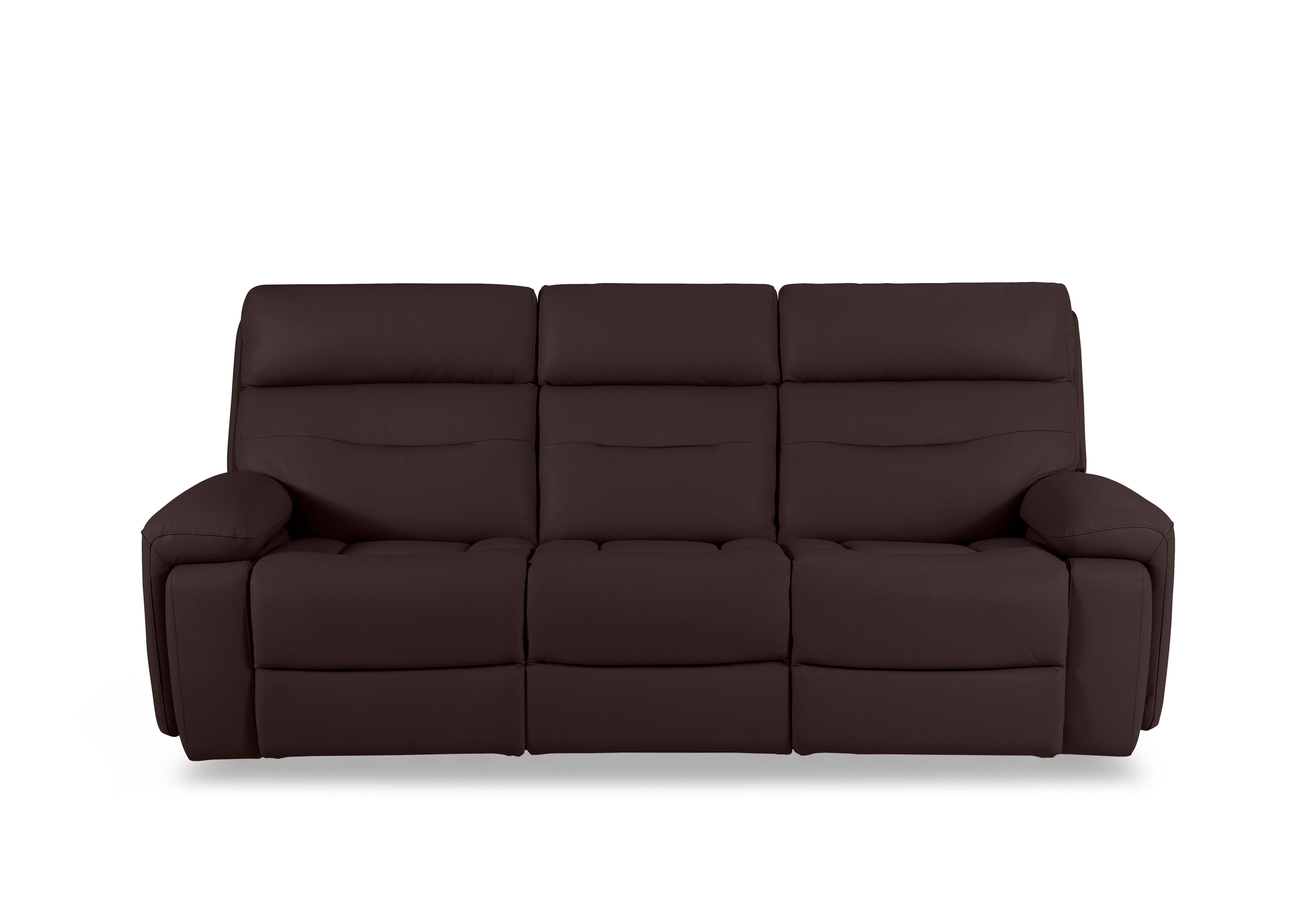 Cinemax Leather 3 Seater 3 Cushion Media Arms Power Recliner Sofa with Power Headrests in Burgundy Lx-6402 on Furniture Village