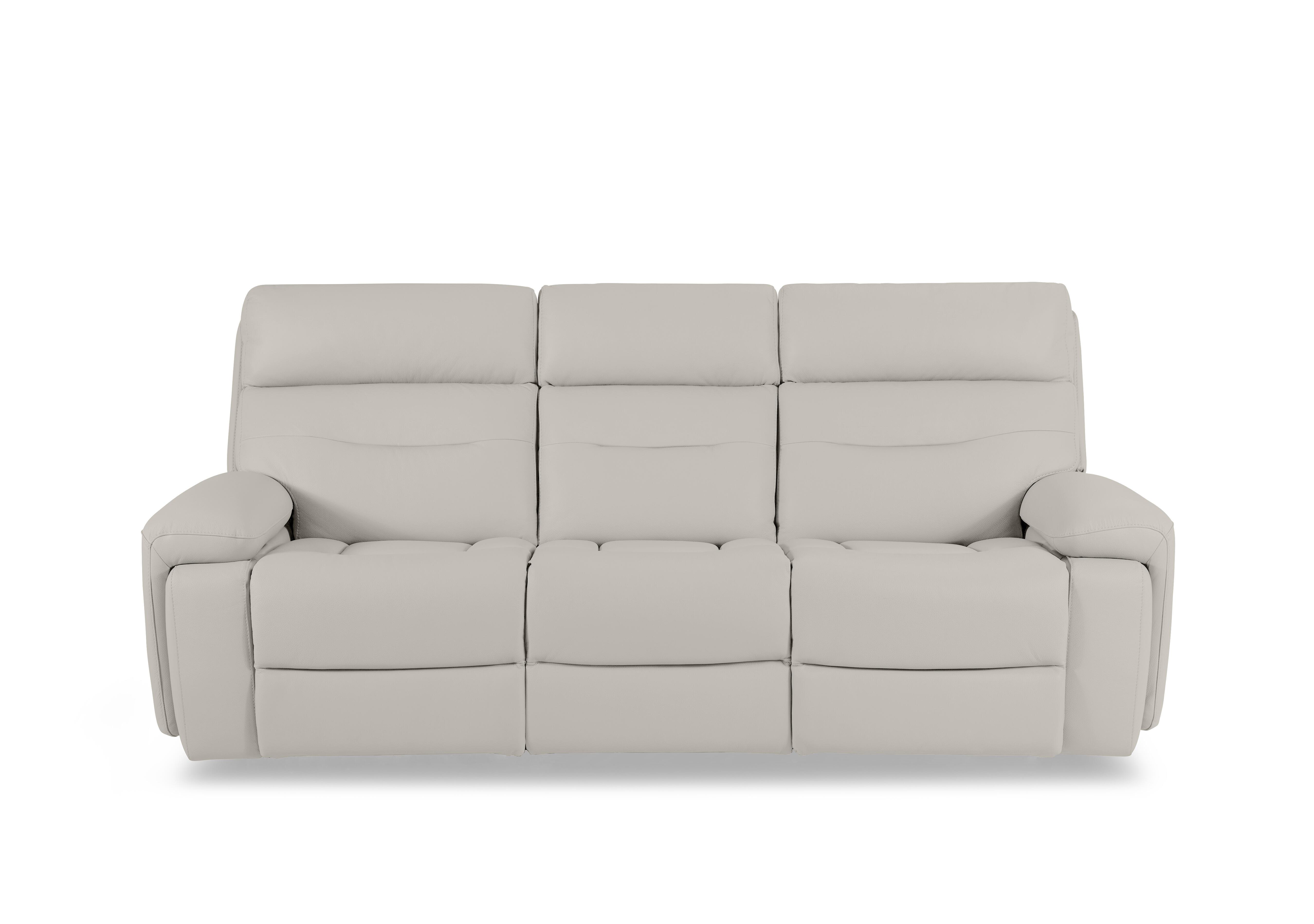 Cinemax Leather 3 Seater 3 Cushion Media Arms Power Recliner Sofa with Power Headrests in Sand Le-9303 on Furniture Village