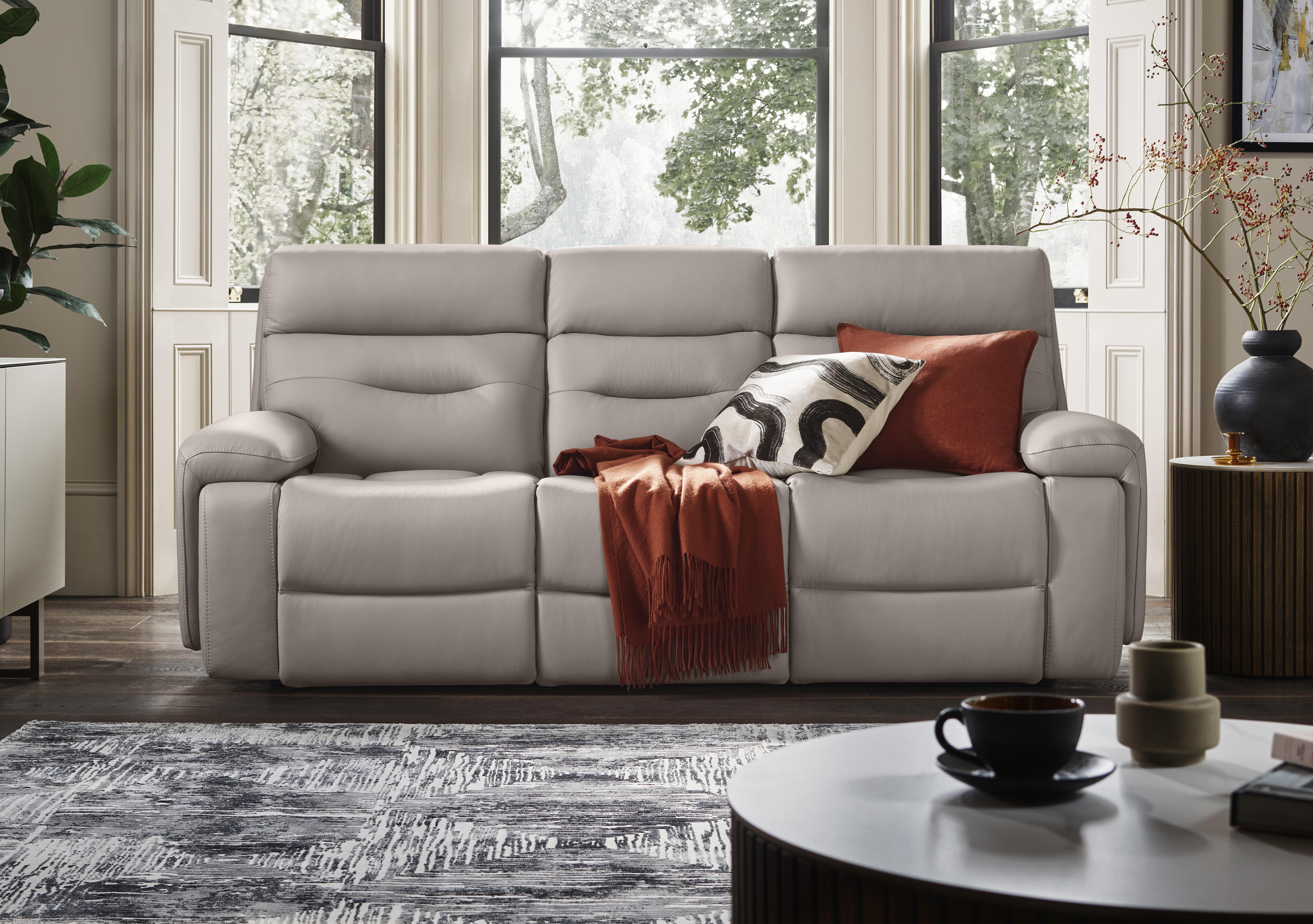 Cinemax Leather 3 Seater 3 Cushion Sofa in  on Furniture Village