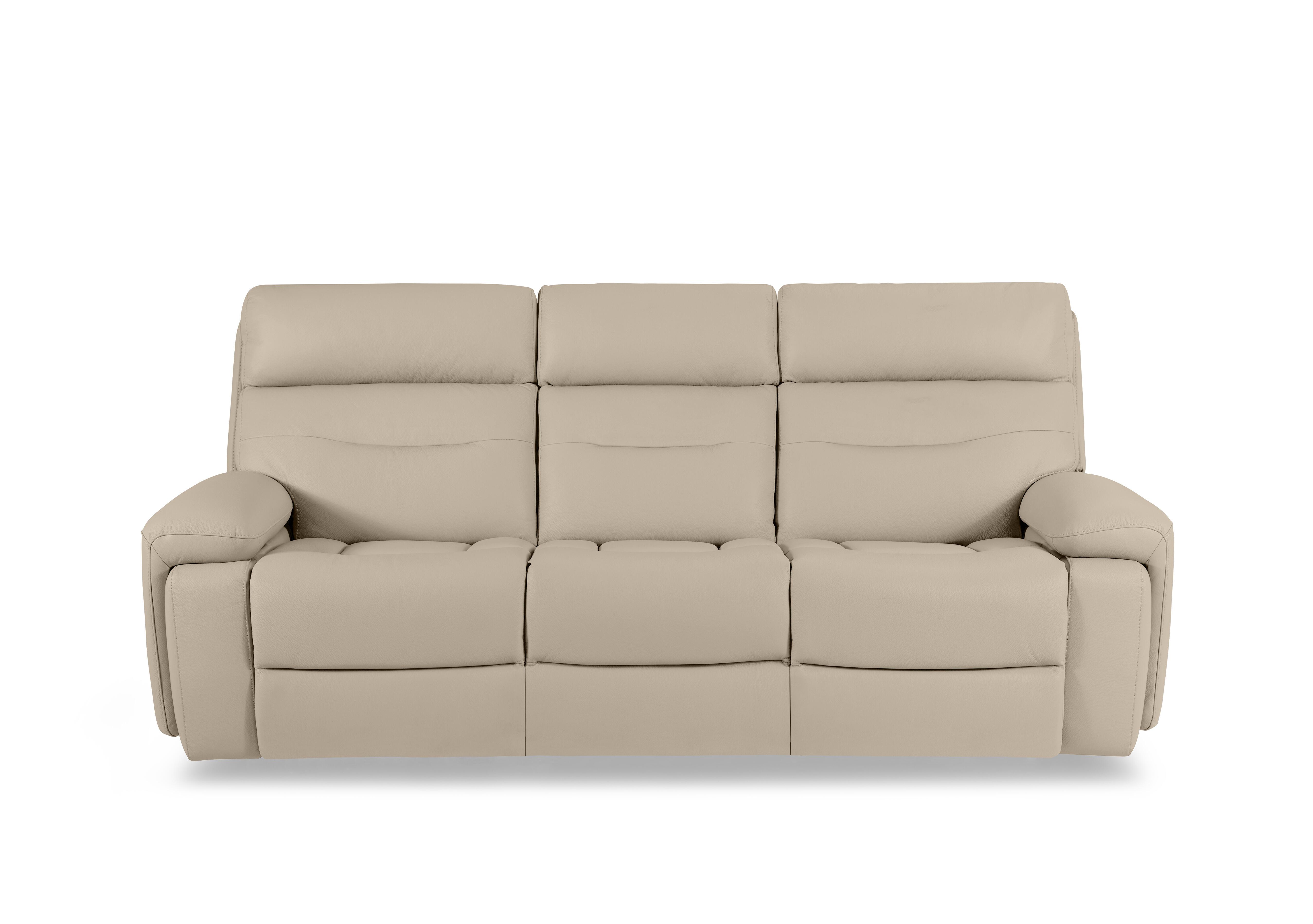 Cinemax Leather 3 Seater 3 Cushion Sofa in Dacota Pebble La-4305 on Furniture Village