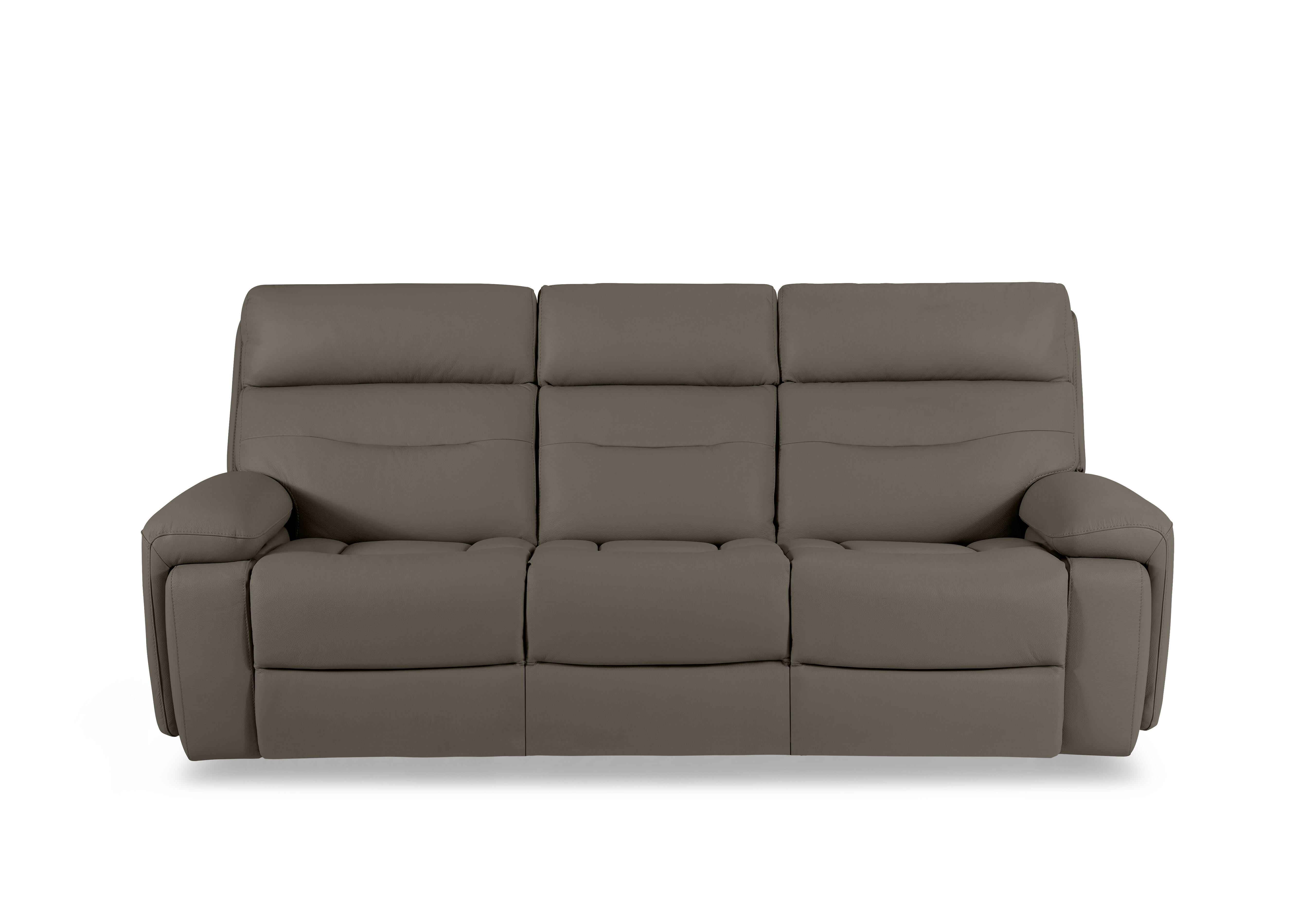 Cinemax Leather 3 Seater 3 Cushion Sofa in Natural Olive La-4829 on Furniture Village
