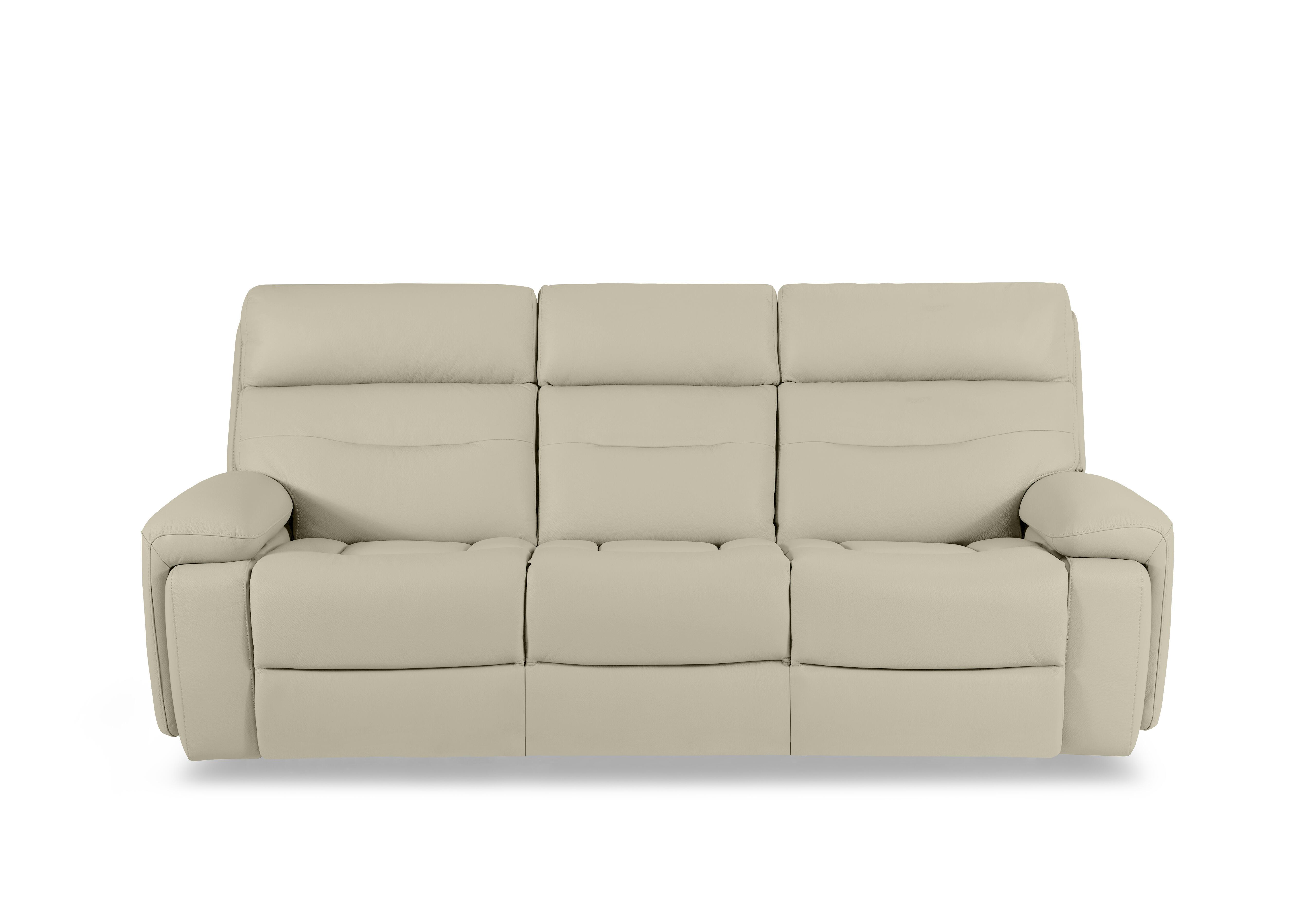 Cinemax Leather 3 Seater 3 Cushion Sofa in Natural Sand La-4827 on Furniture Village