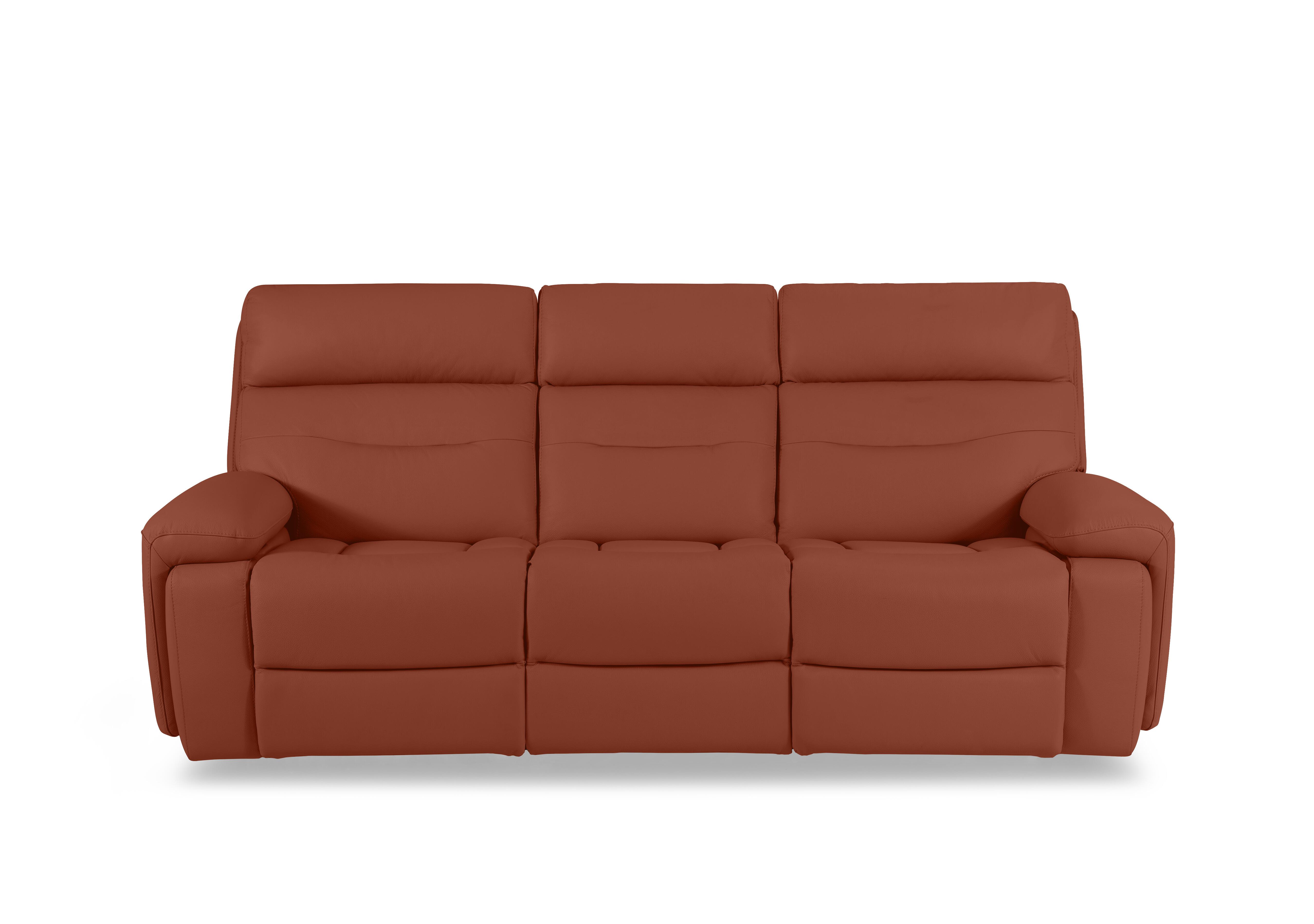 Cinemax Leather 3 Seater 3 Cushion Sofa in Red Maple Matte Le-9326 on Furniture Village