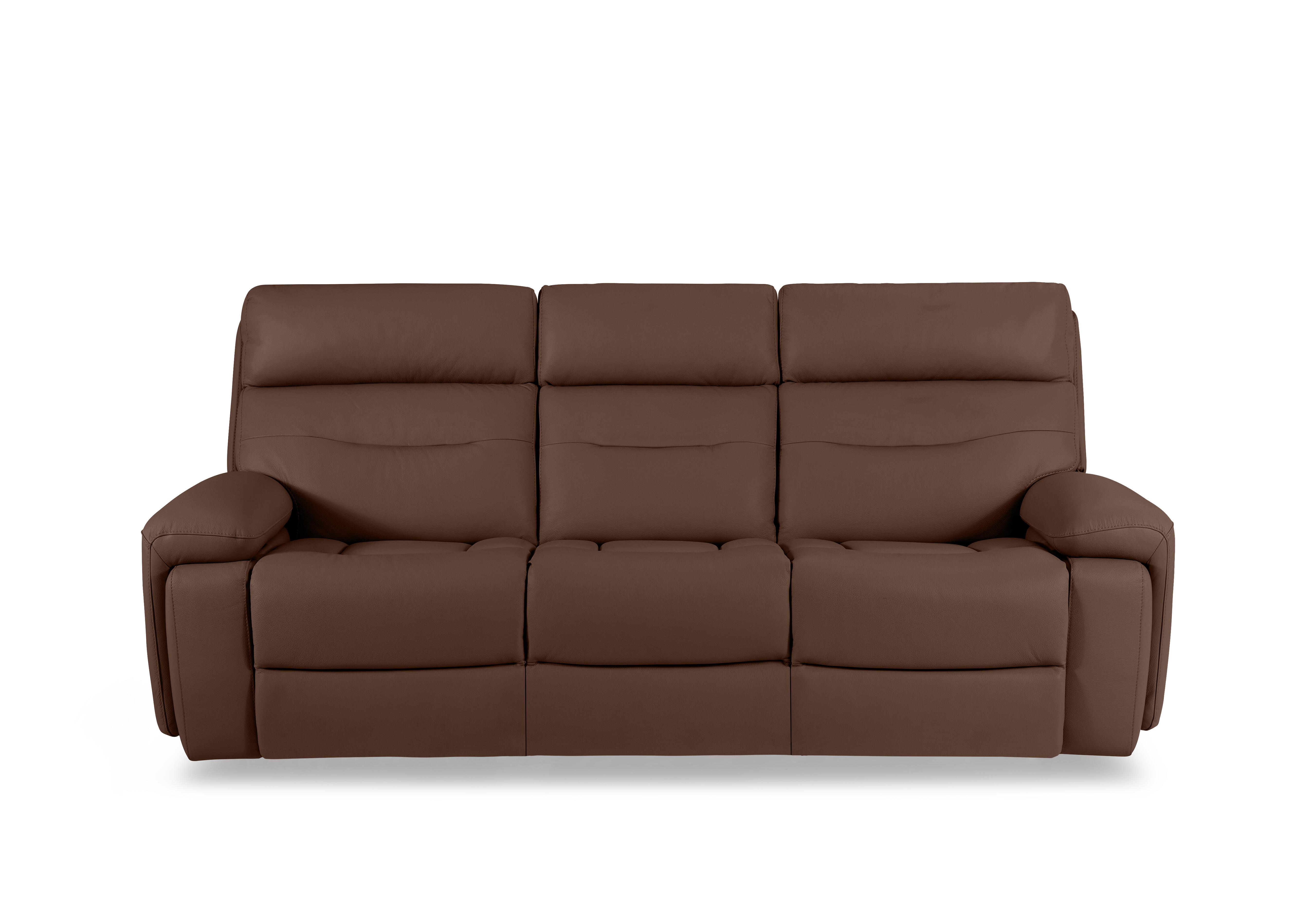 Cinemax Leather 3 Seater 3 Cushion Sofa in Roast Lx-6414 on Furniture Village