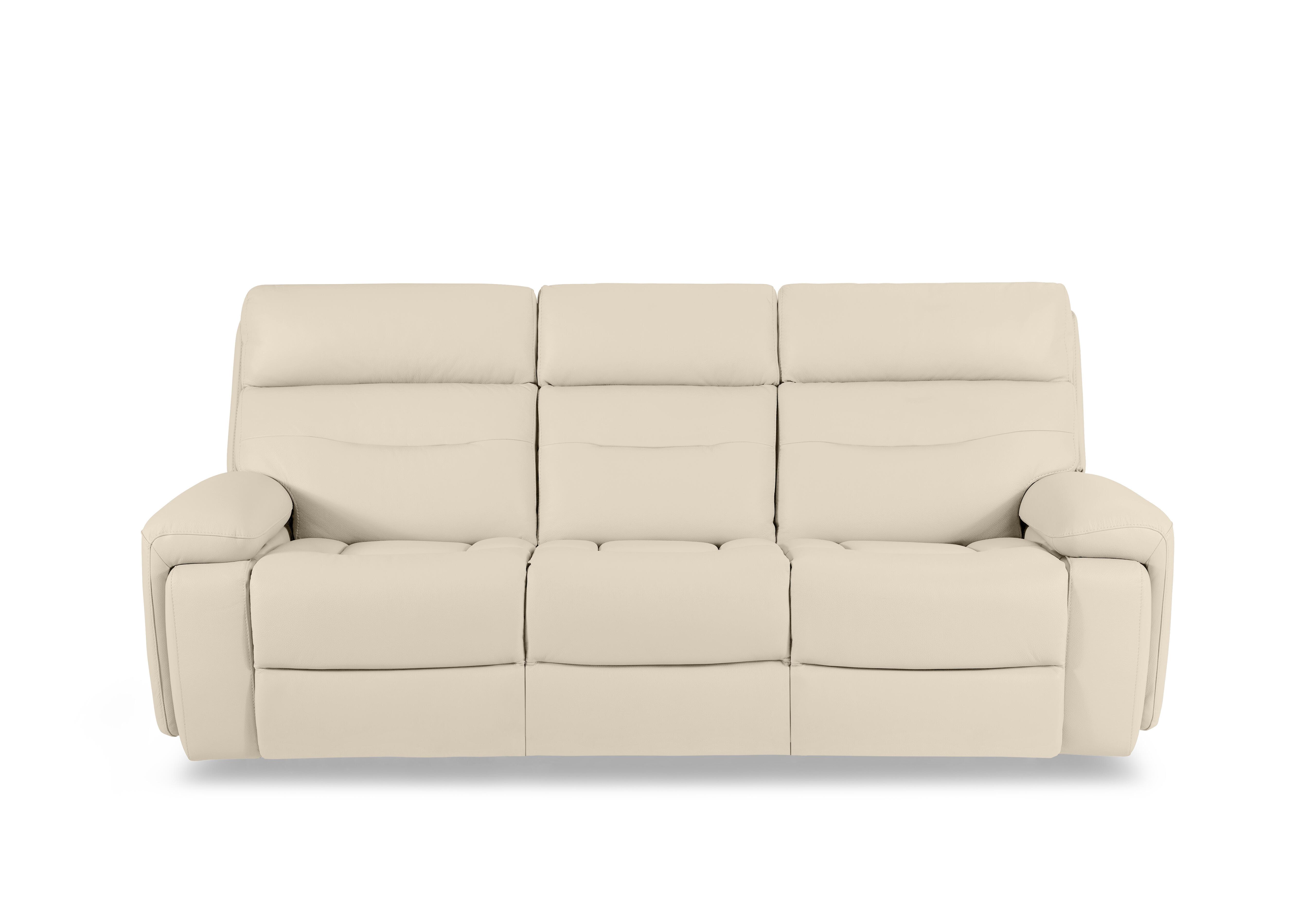Cinemax Leather 3 Seater 3 Cushion Sofa in Stone Lx-6407 on Furniture Village