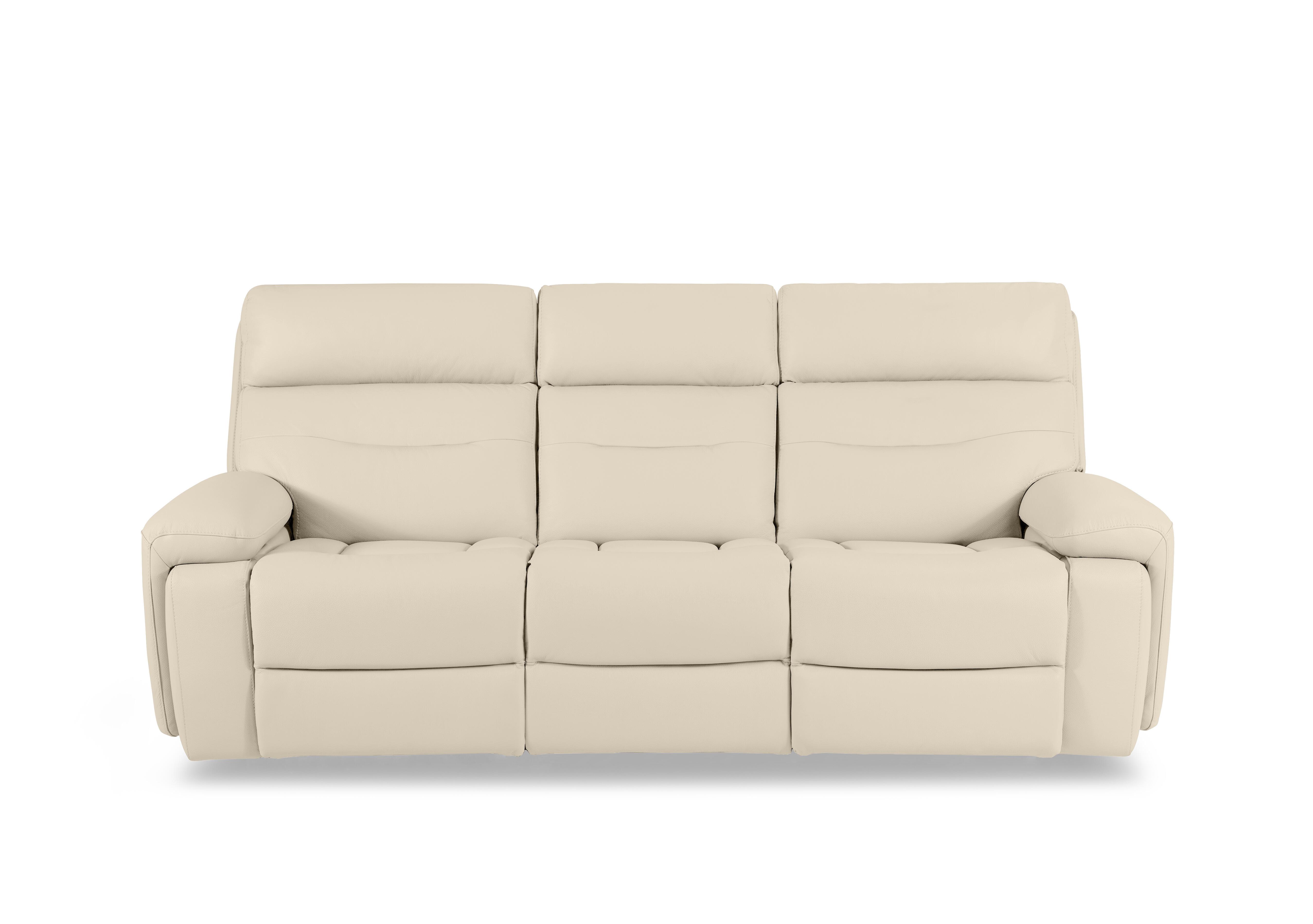 Cinemax Leather 3 Seater 3 Cushion Sofa in Stone Lx-6407 on Furniture Village